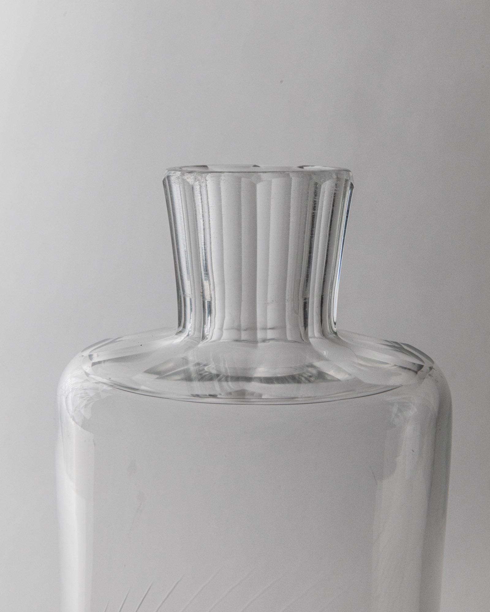 1960s Murano Glass Decanter — back view of clear glass neck