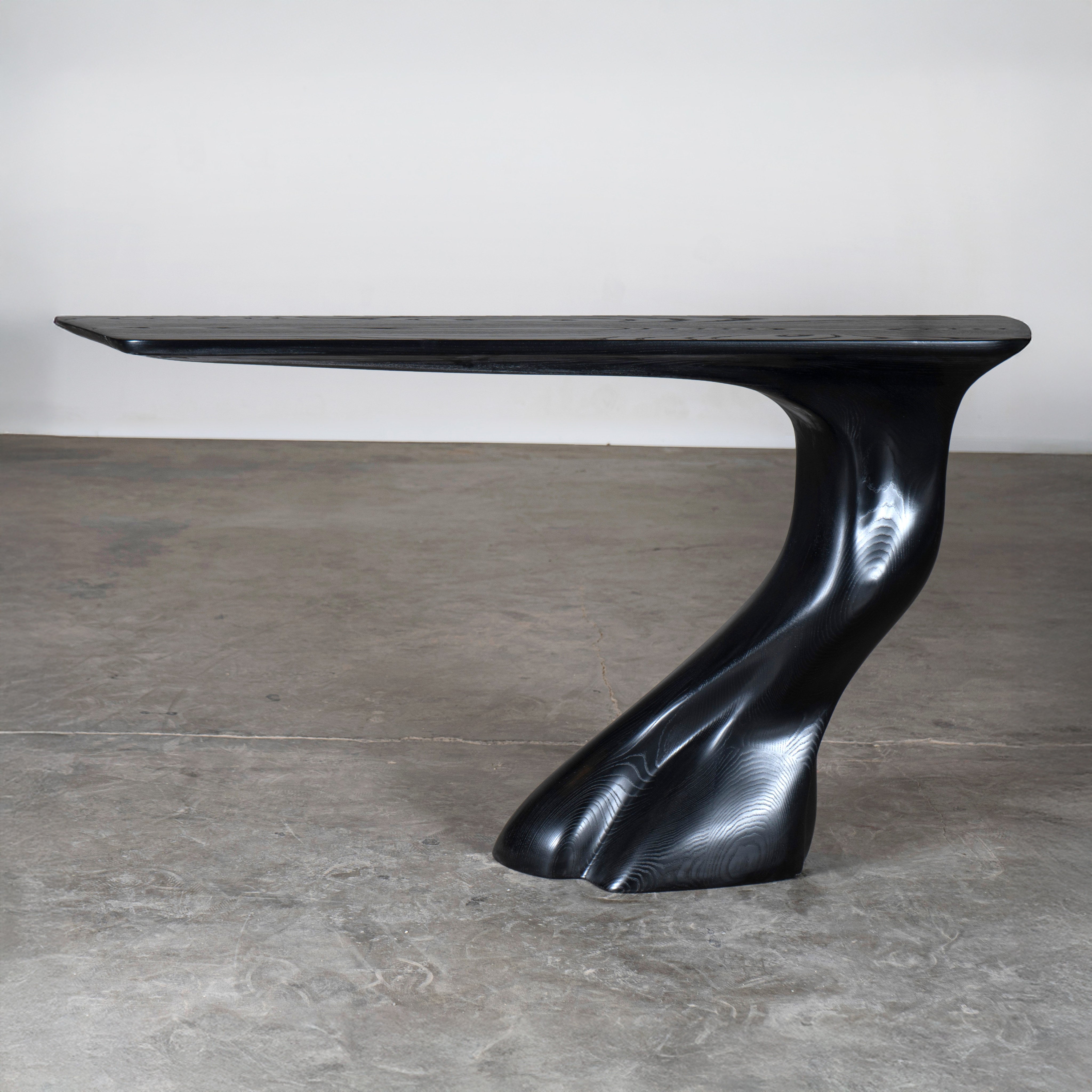 Sculptural Frolic console table in Ash wood by Amorph | The Oblist