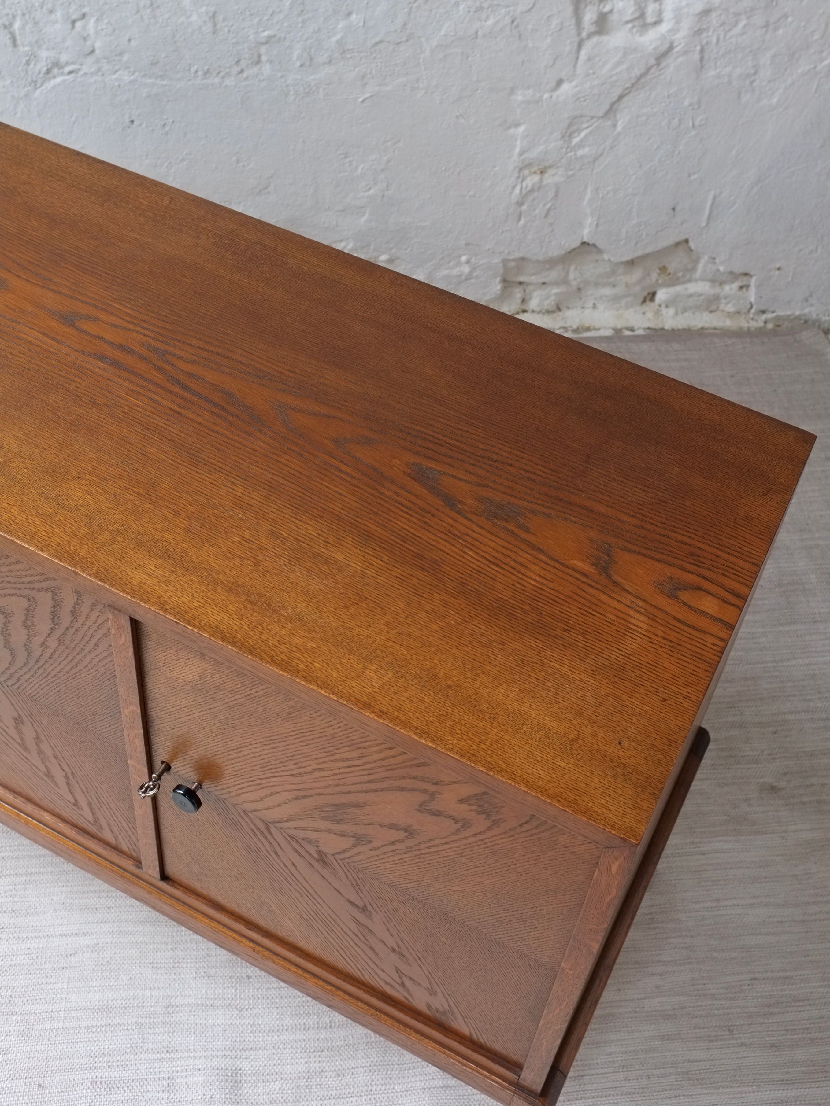 Swedish Modern Oak Sideboard, 1930s — top view of oak surface