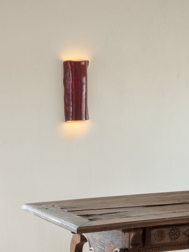 Papel Wall Light (X large) by Project 213A | The Oblist — handcrafted ceramic, warm red color