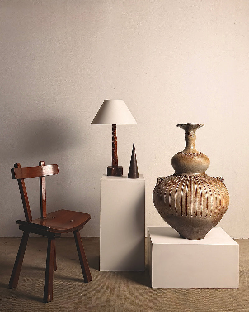Monumental handled vase by Gustave Tiffoche | The Oblist — ceramic, earthy tones