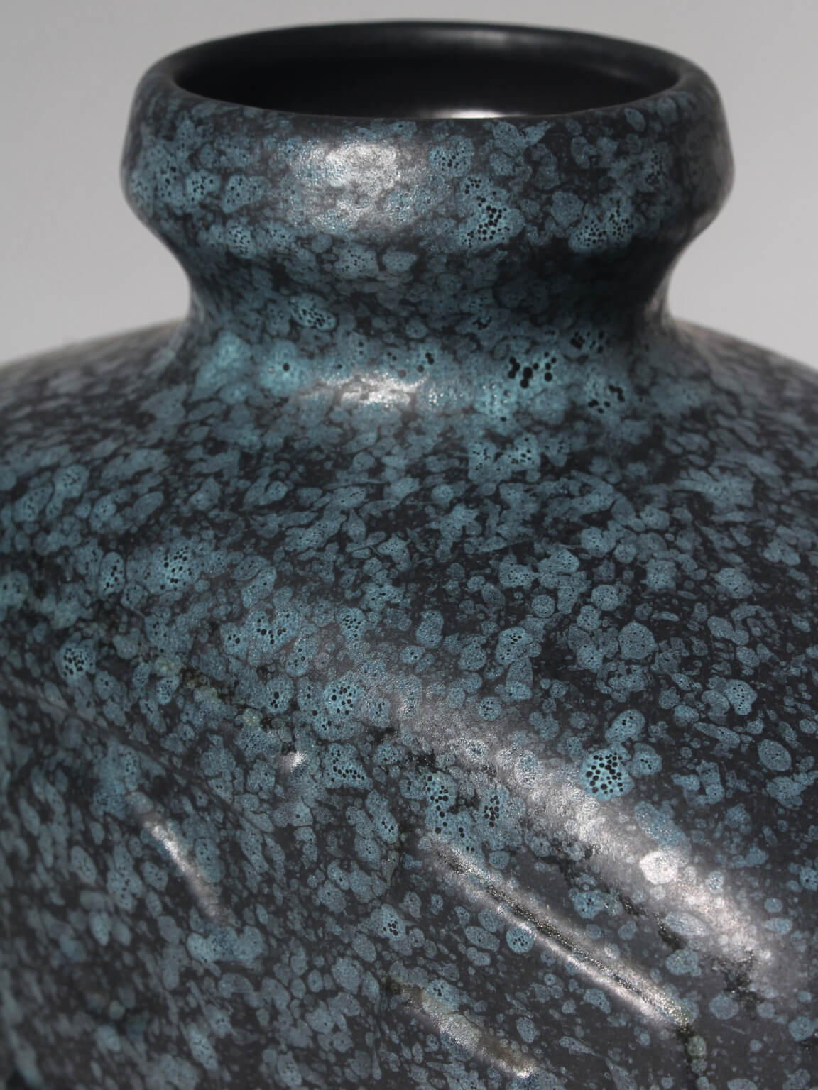 Mid-Century Geometric Ceramic Vase, Germany — detail view