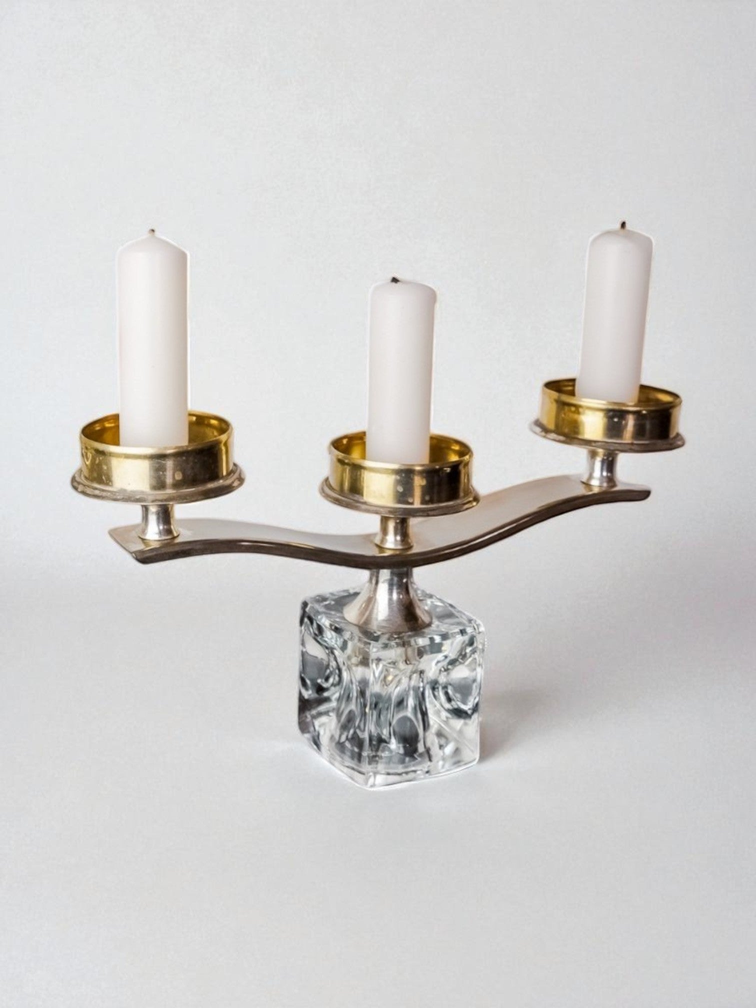 Ice Cube Candleholder by Peill & Putzler, 1970's | The Oblist — glass and metal design