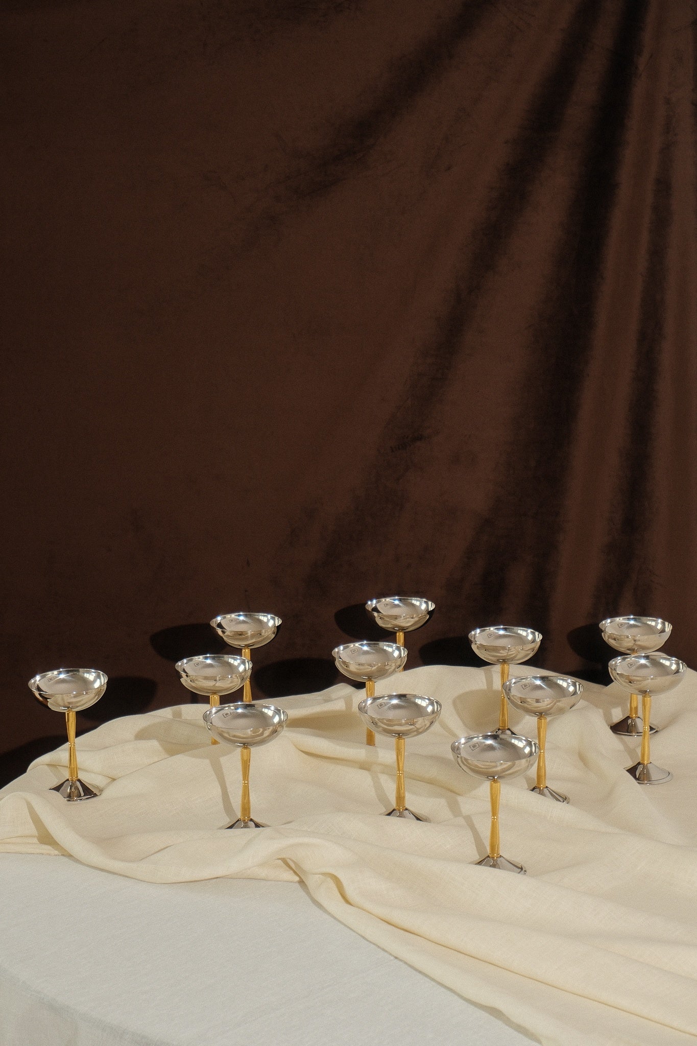 Set of 12 Inox 18/10 Champagne Coupes by Truffe Studio | The Oblist
