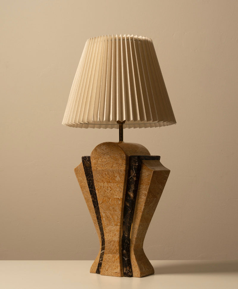 Vintage Marble Table Lamp by Les Objets Amsterdam | The Oblist — beige marble, handcrafted design