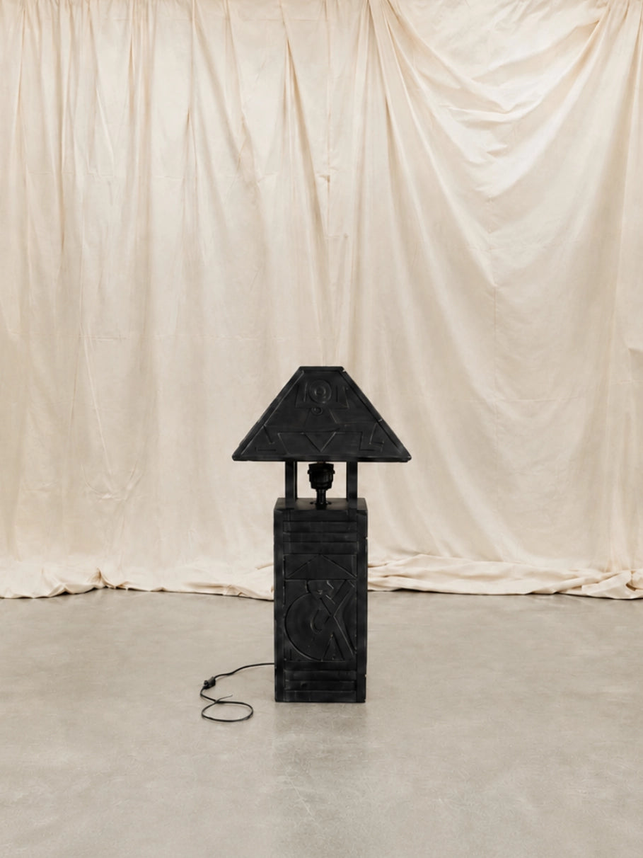 Vintage Table Lamps in Wood - 1970s African Collection — close-up