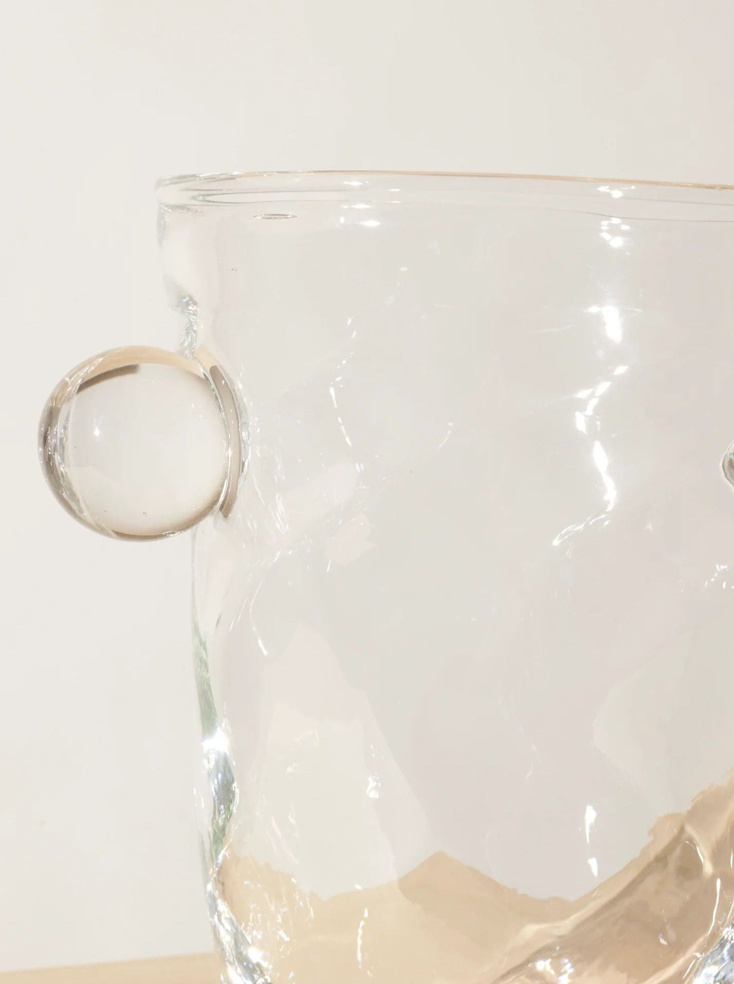 Oliver Vase — side angle highlighting clear glass texture