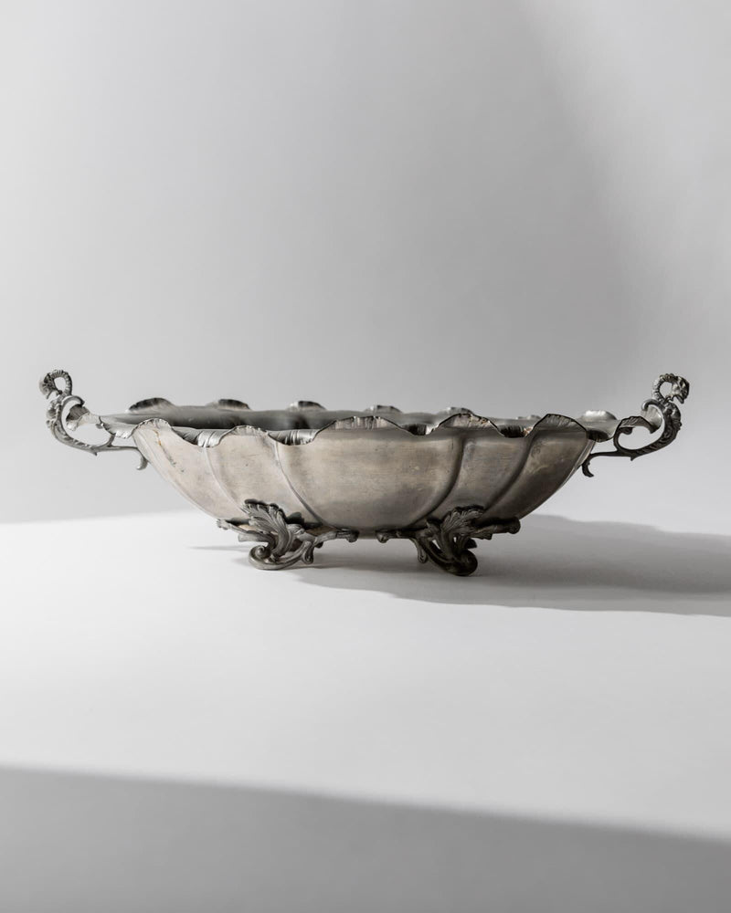 1940s Pewter Centerpiece Bowl by Bottega Jacobs | The Oblist — vintage pewter material