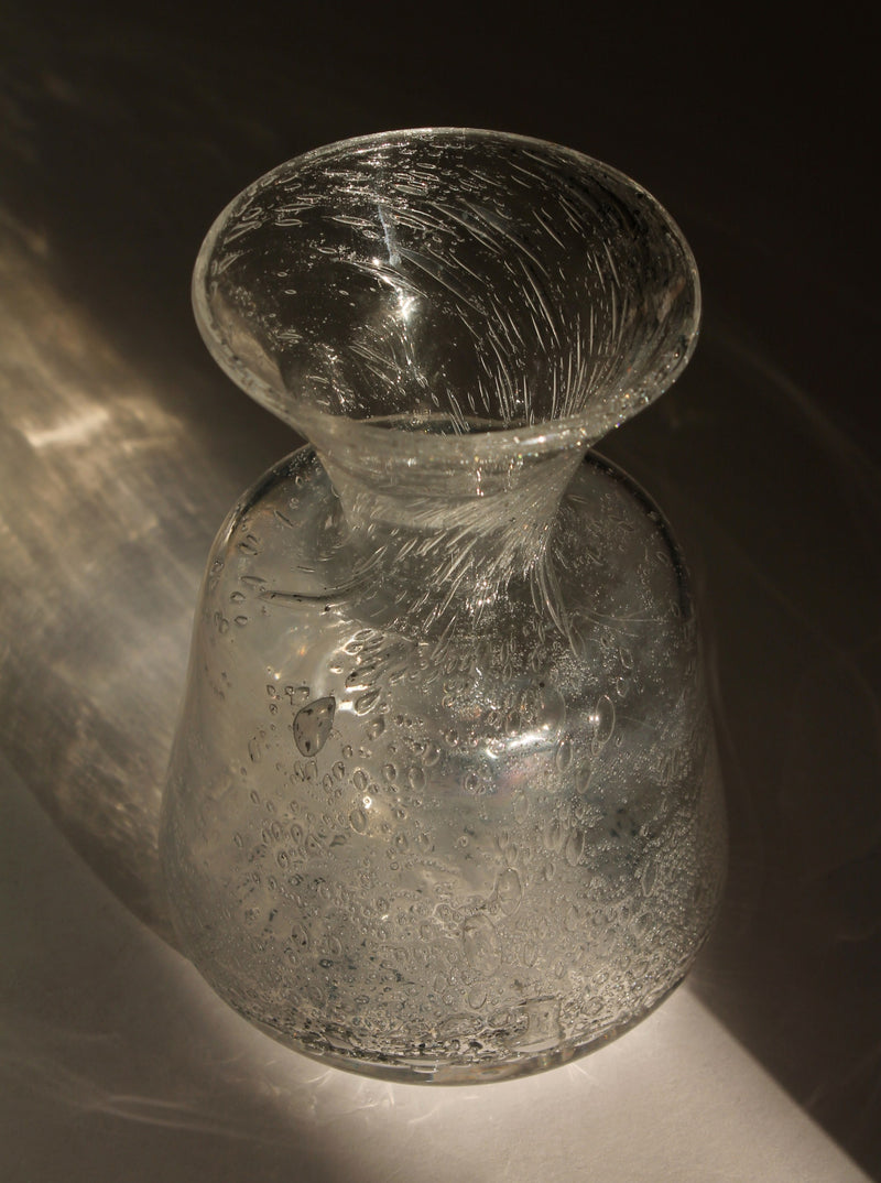 Erik Höglund Swedish bubbled glass vase detail view showing texture