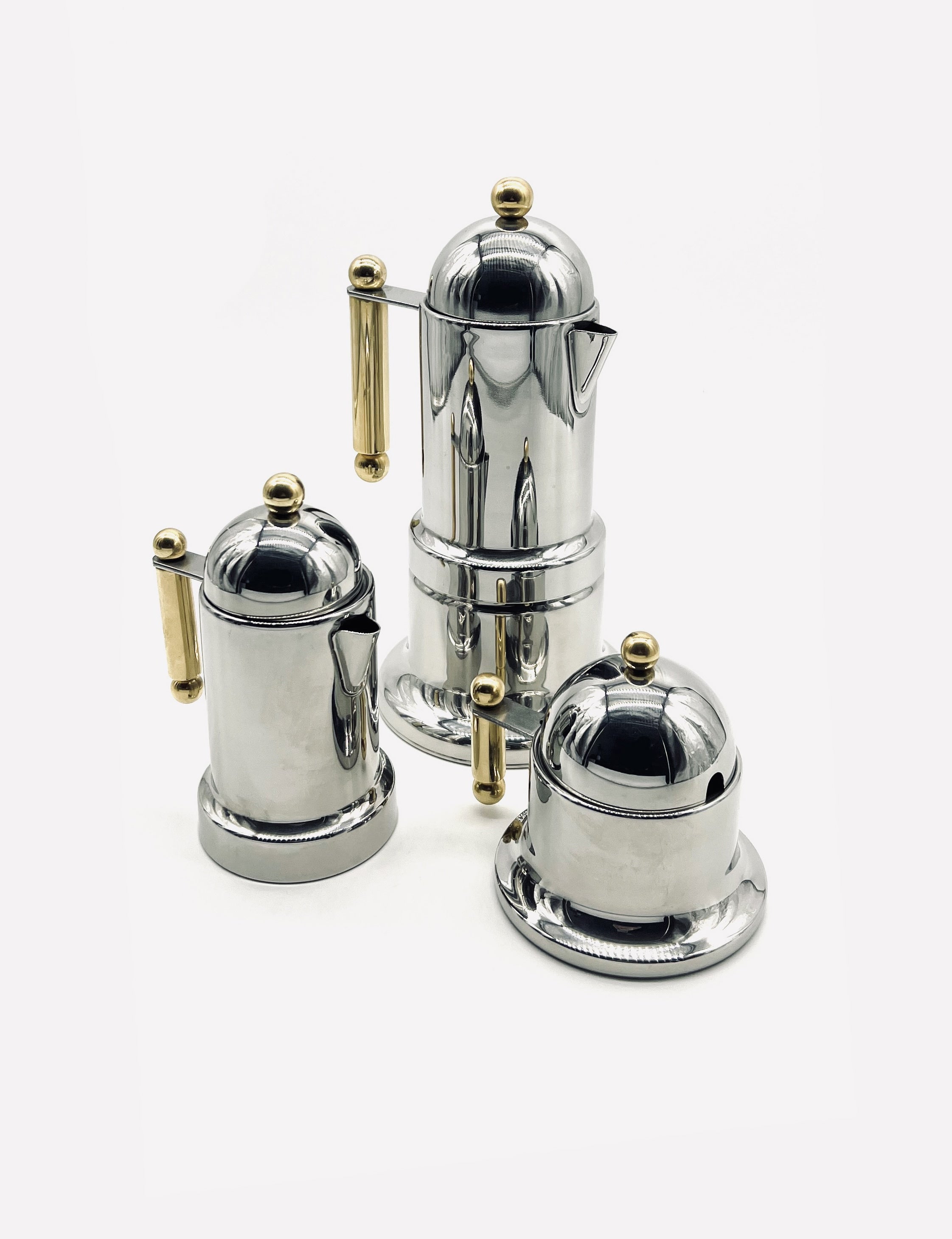 Vintage Italian Coffee & Tea in Steel and Stainless Steel by LA PARADE | The Oblist