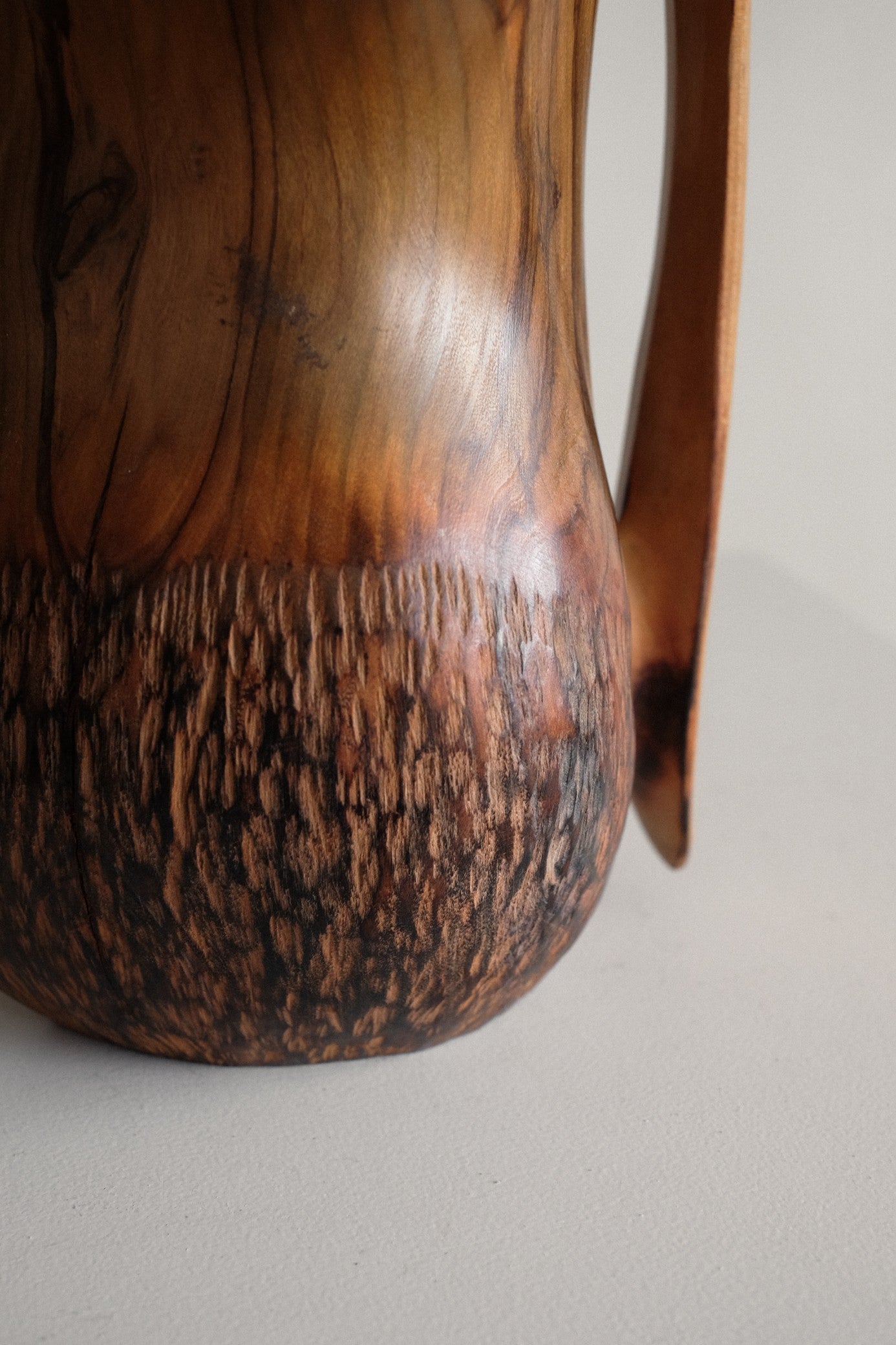 Vintage Handcrafted Wooden Pitcher – Falcon Spain — alternate view