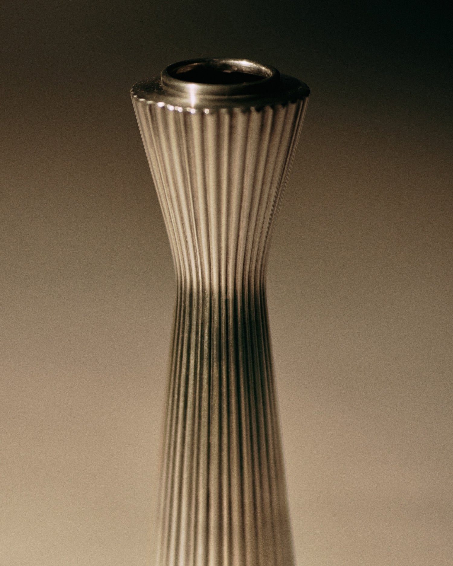 Sterling silver vase — side angle