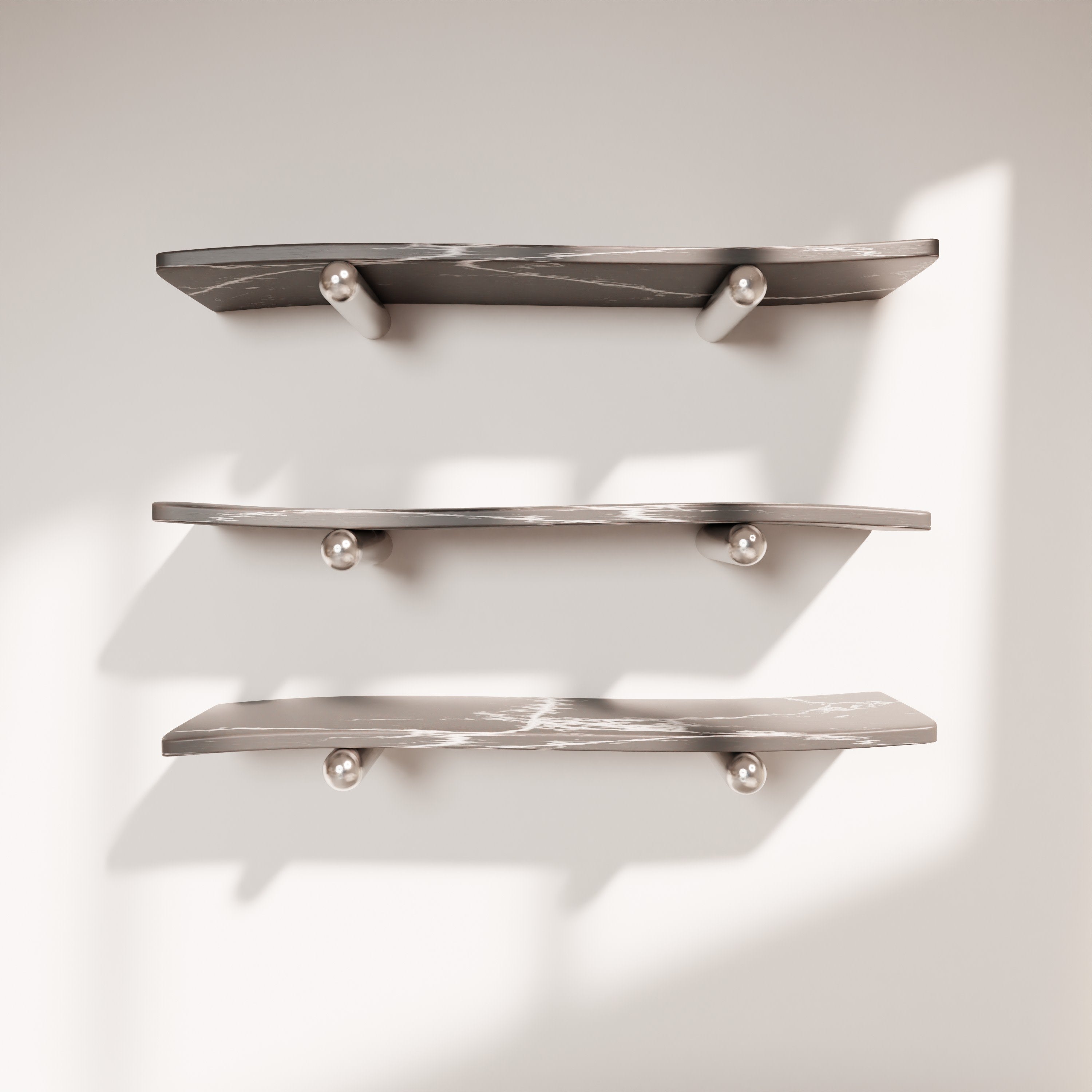 “Velo” Shelves | Marble Stainless Steel by Giselle Vanessa Johnson — variant detail