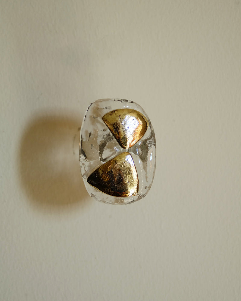 MIRO Cabinet Knob/Wall Hook by Maha Alavi | The Oblist — glass with gold accents