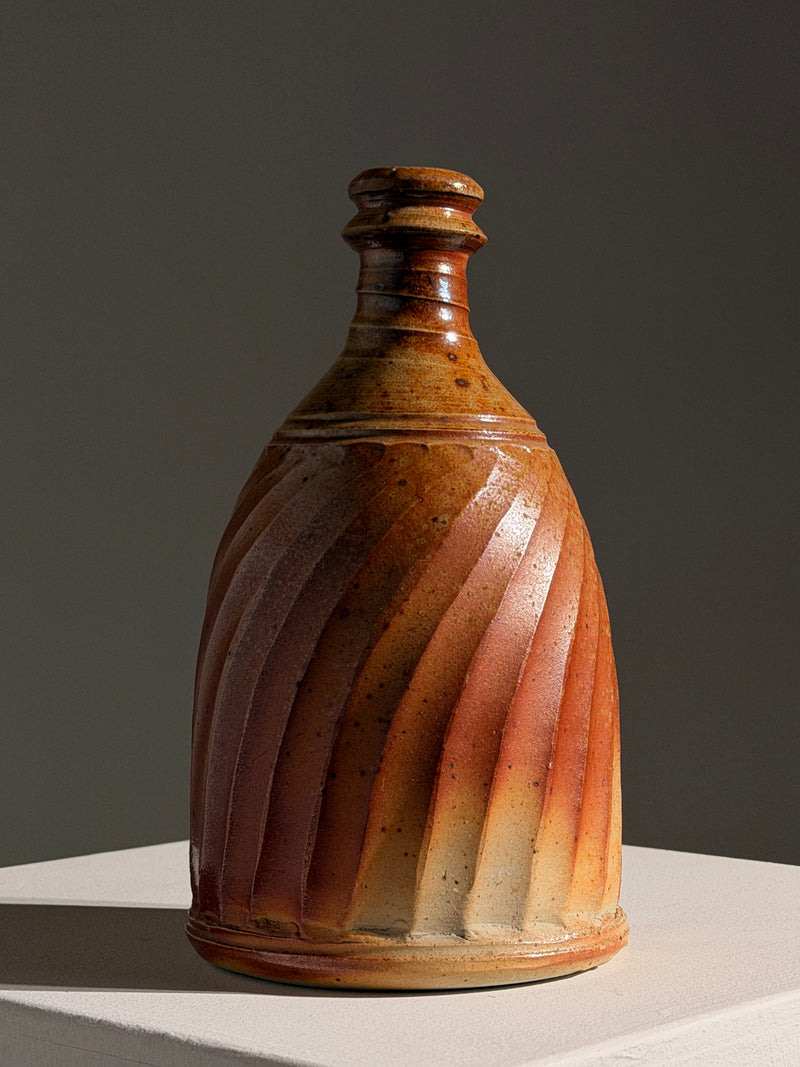 Stoneware bottle by Roland Bottani and Katrin Dechaud, La Borne, circa 1970 by Figuresdesign | The Oblist