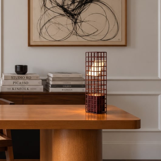 Ami Desk Lamp in Steel Mesh and Glass by Garnier Pingree | The Oblist