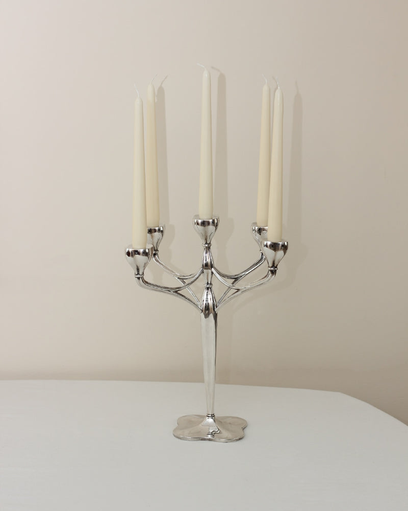 Vintage Alpaca Candleholder by Boga Avante Shop | The Oblist — polished metal finish