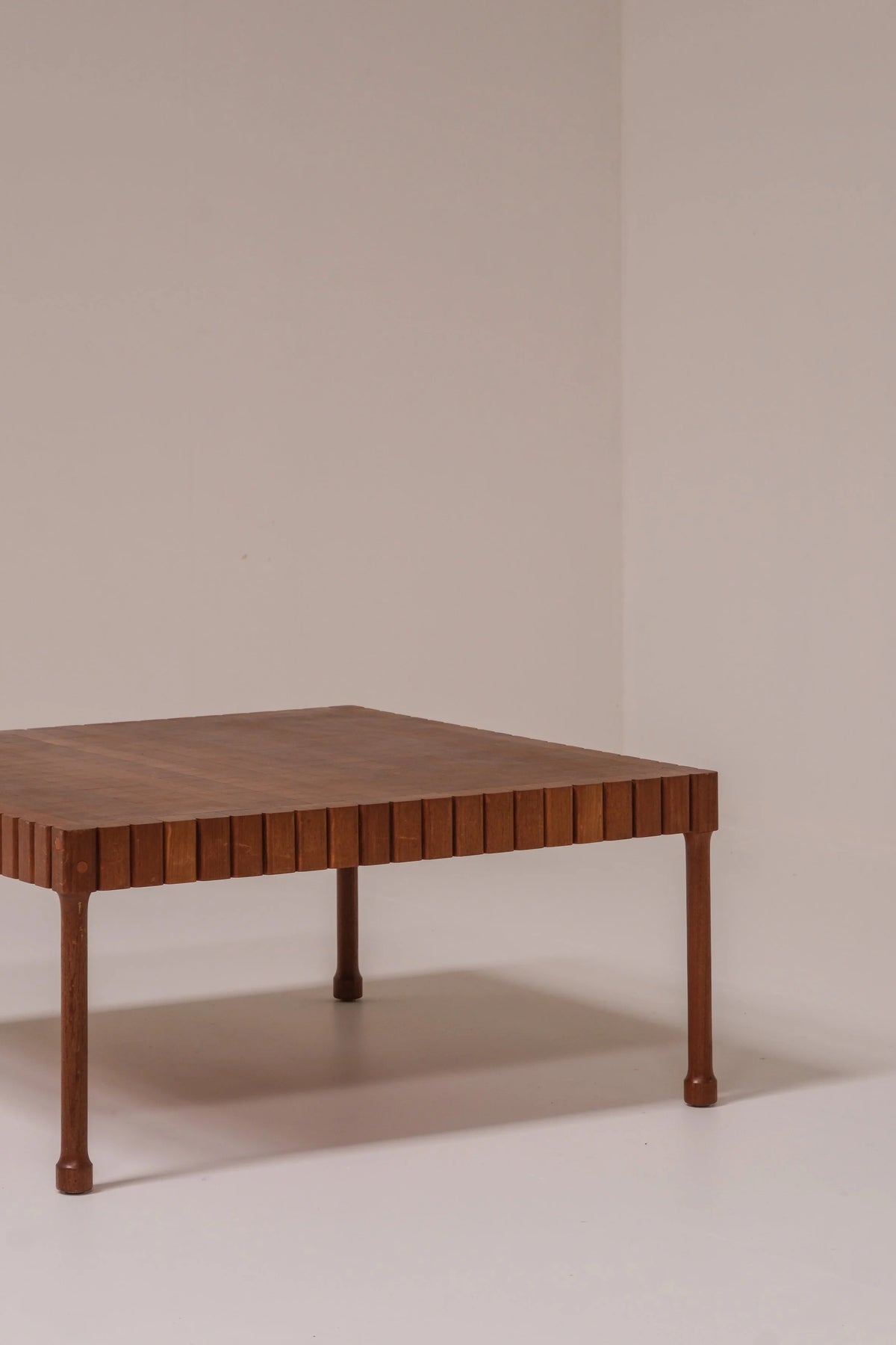 Unique Solid Wood Coffee Table, circa 1960s–1970s — side angle