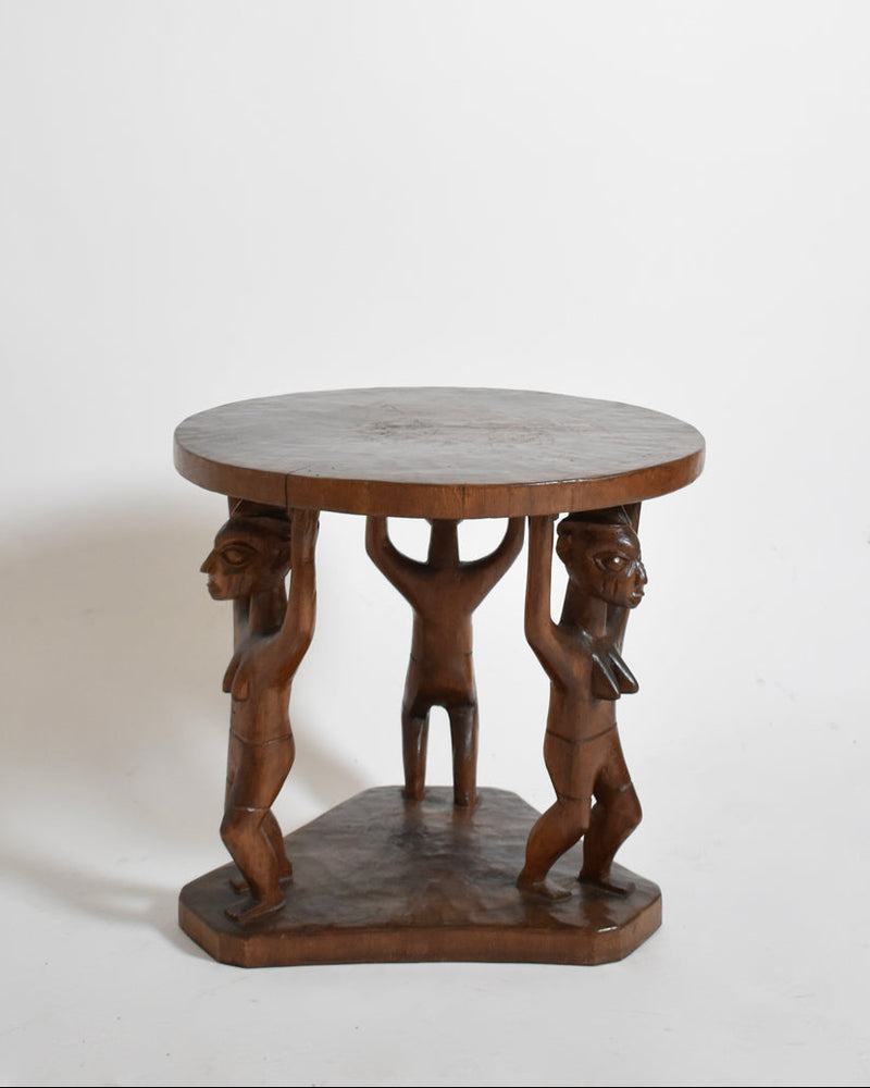 Monoxyl African Pedestal Round Table, 1960s by Barracuda Interiors | The Oblist