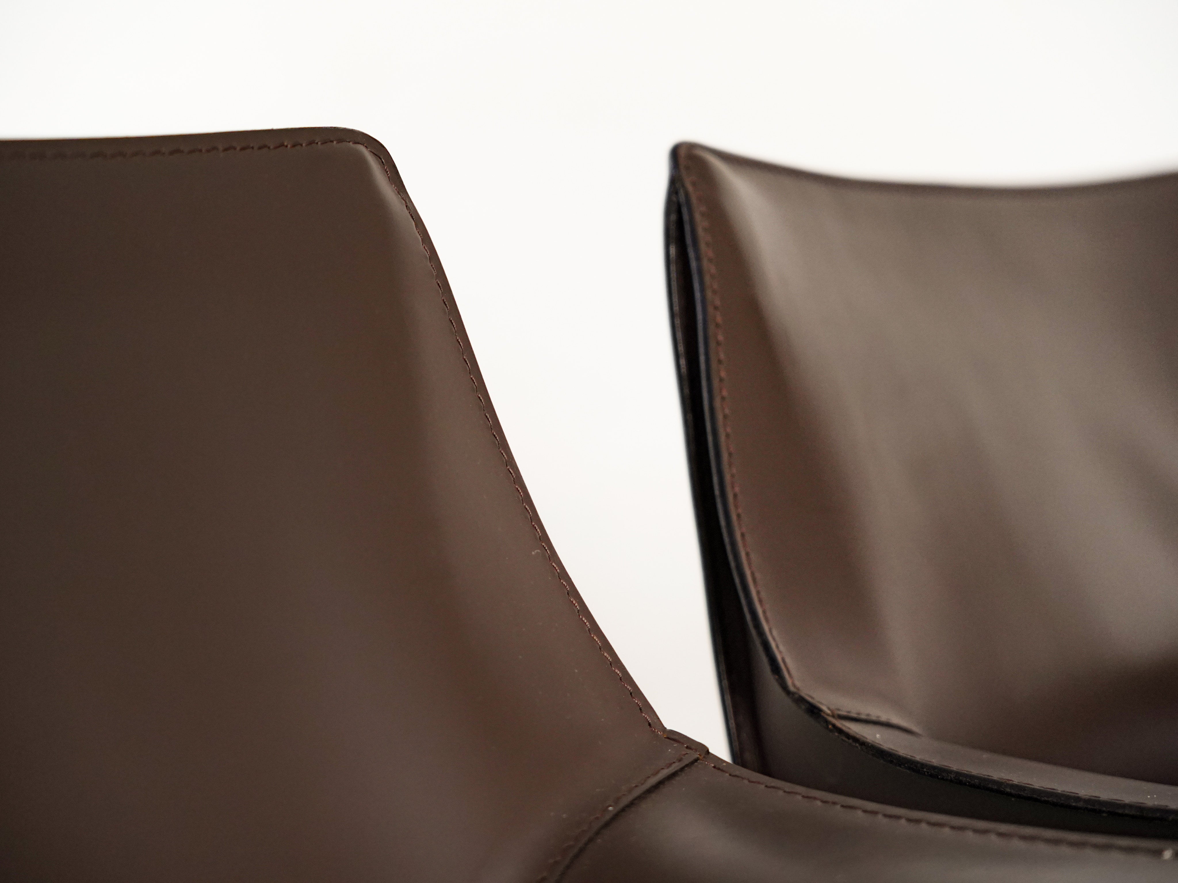 Set of 6 Cab 413 Chairs by Mario Bellini for Cassina