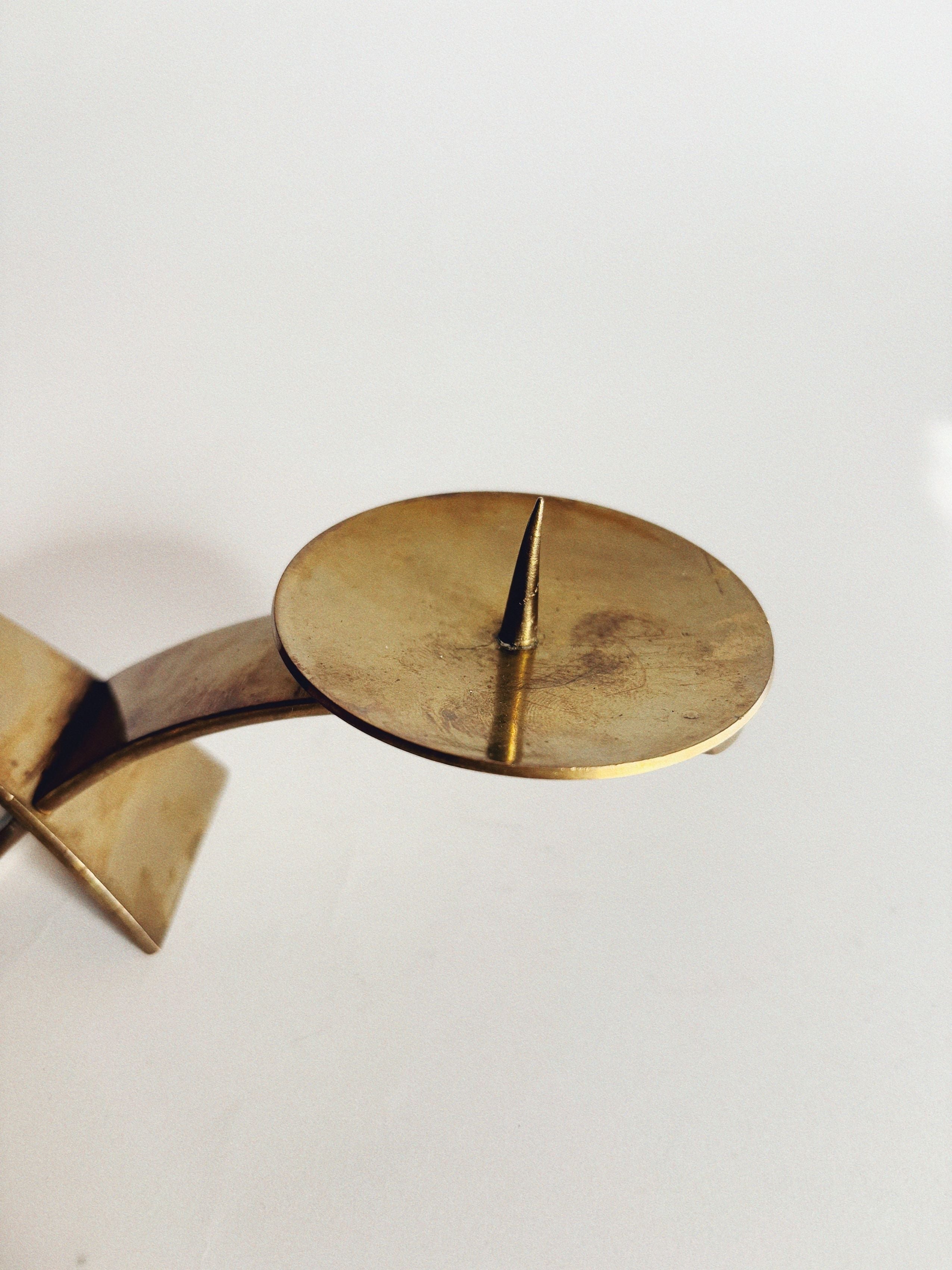 2 Curved Brass Candleholders