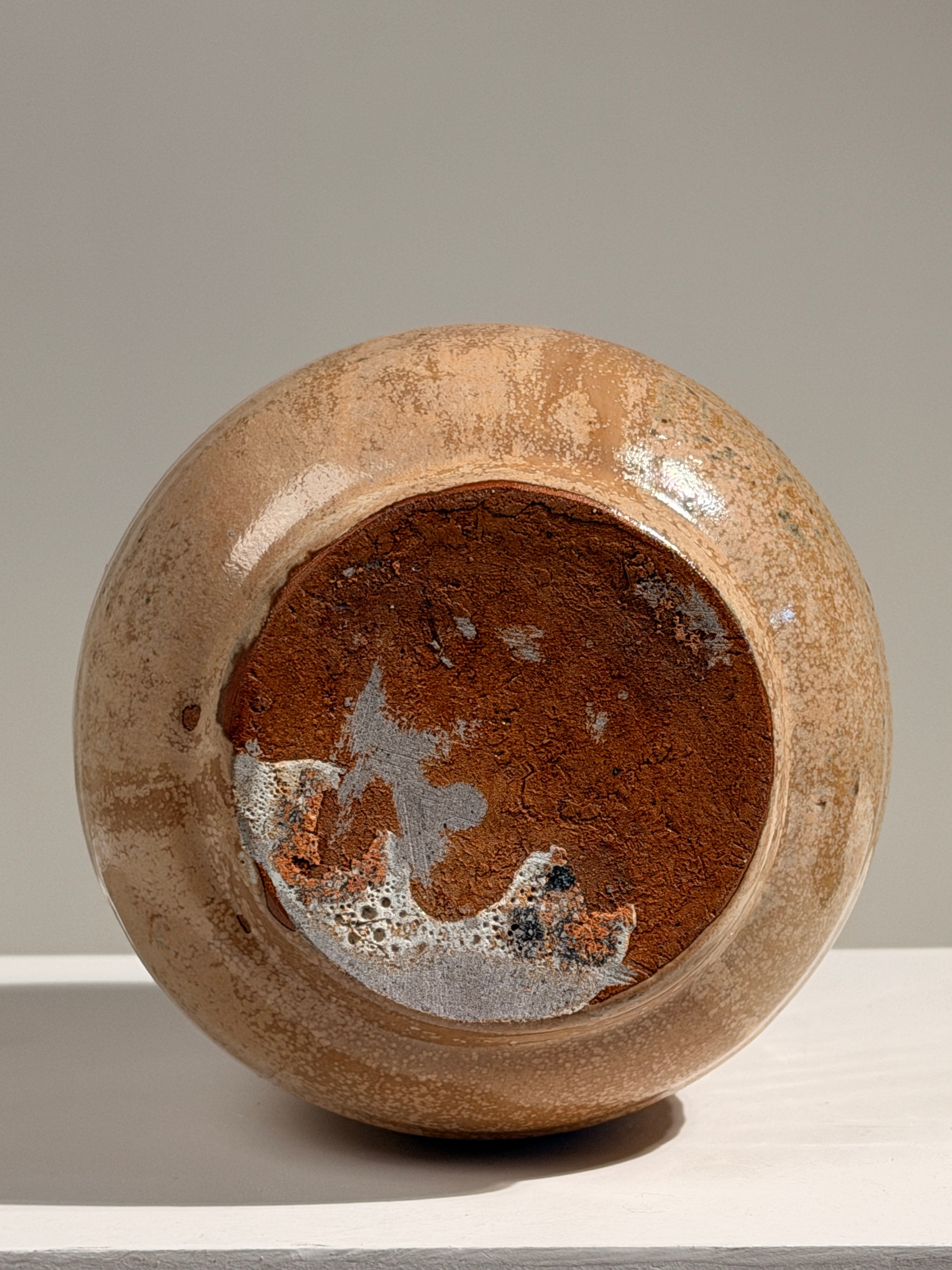 Lidded stoneware pot, French work, circa 1970 — lifestyle setting