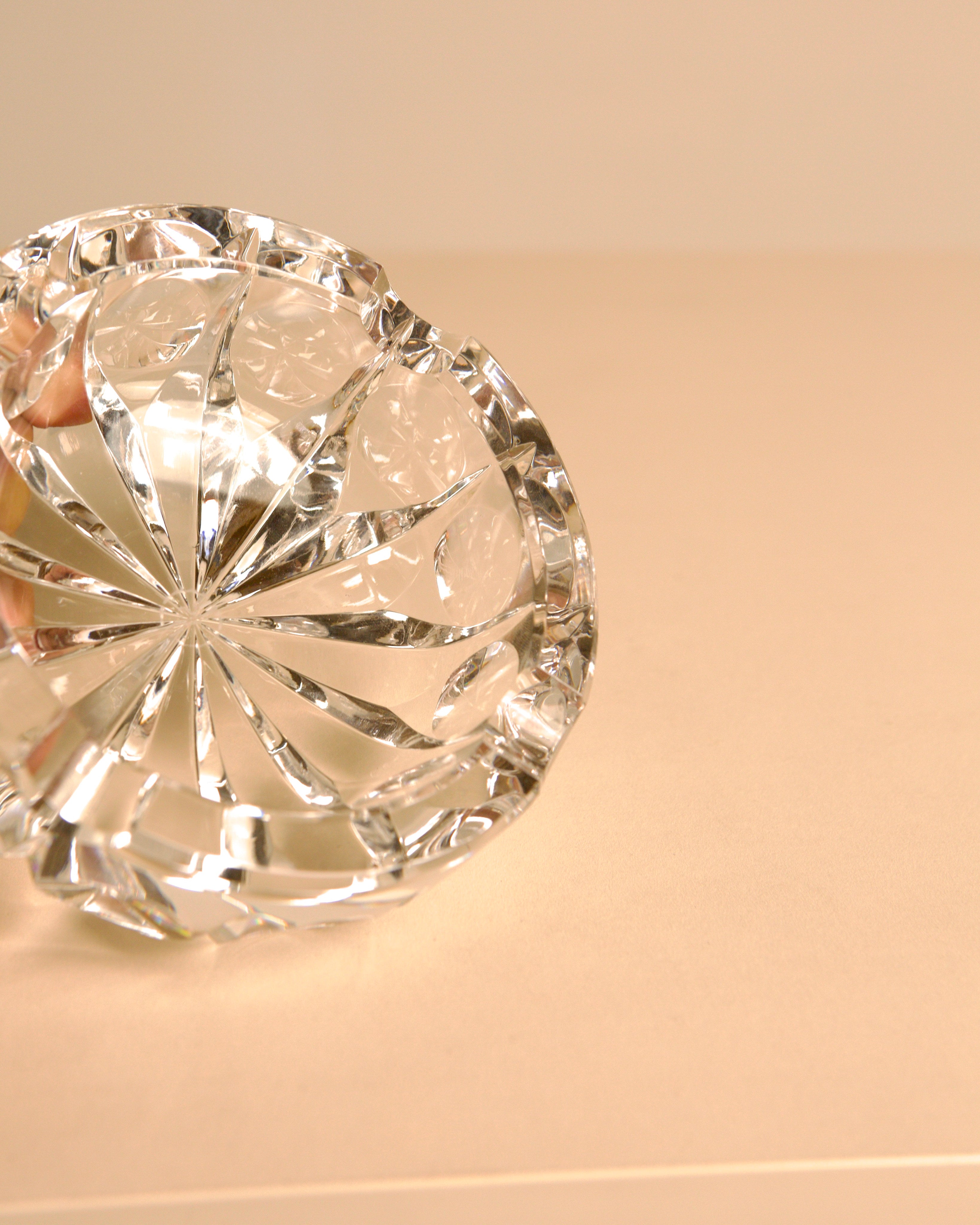 "Ambassadeur" clear crystal ashtray by Saint-Louis, 1970s — lifestyle setting