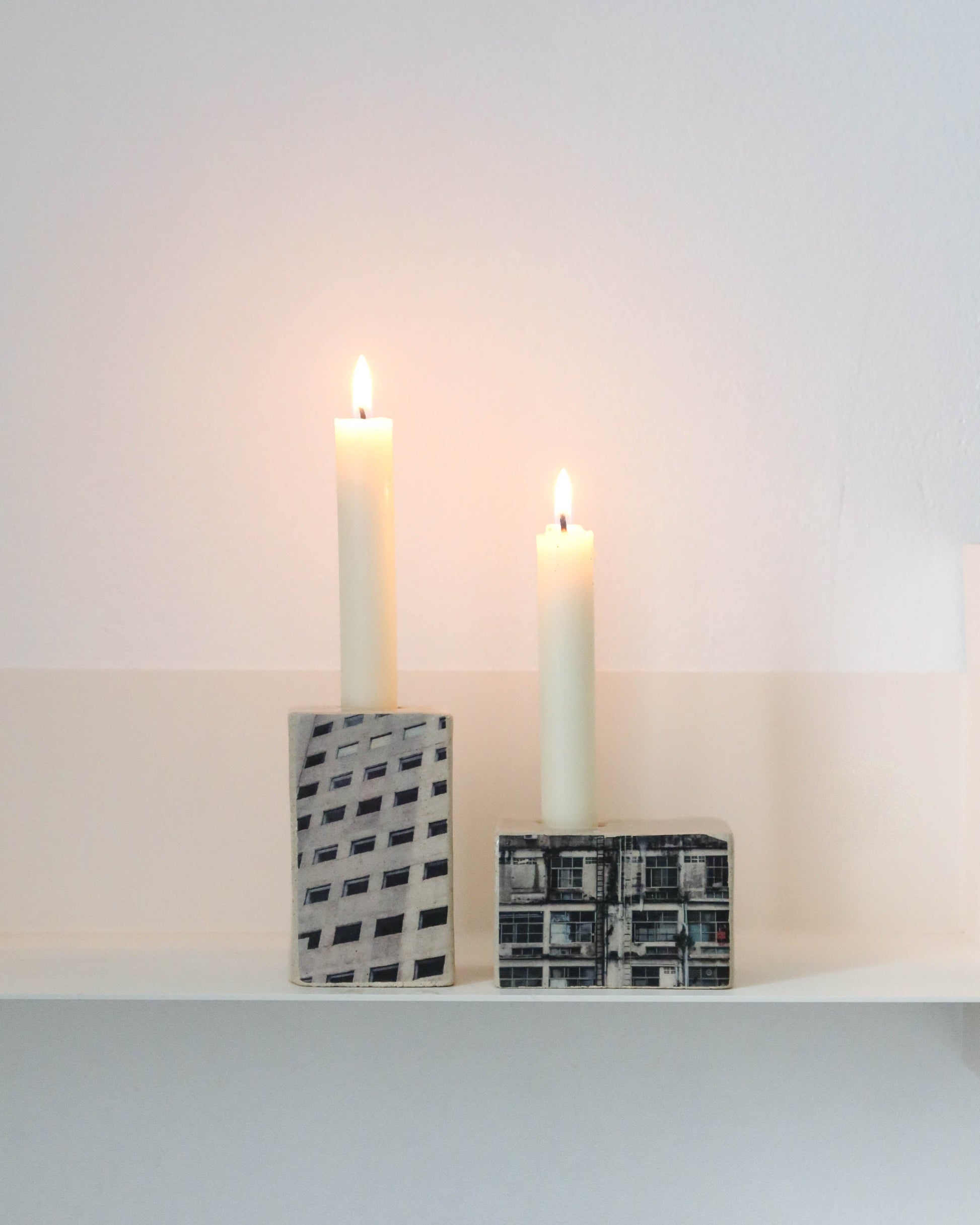 Photographic Candle Holder -  Bangkok Facade — lifestyle setting