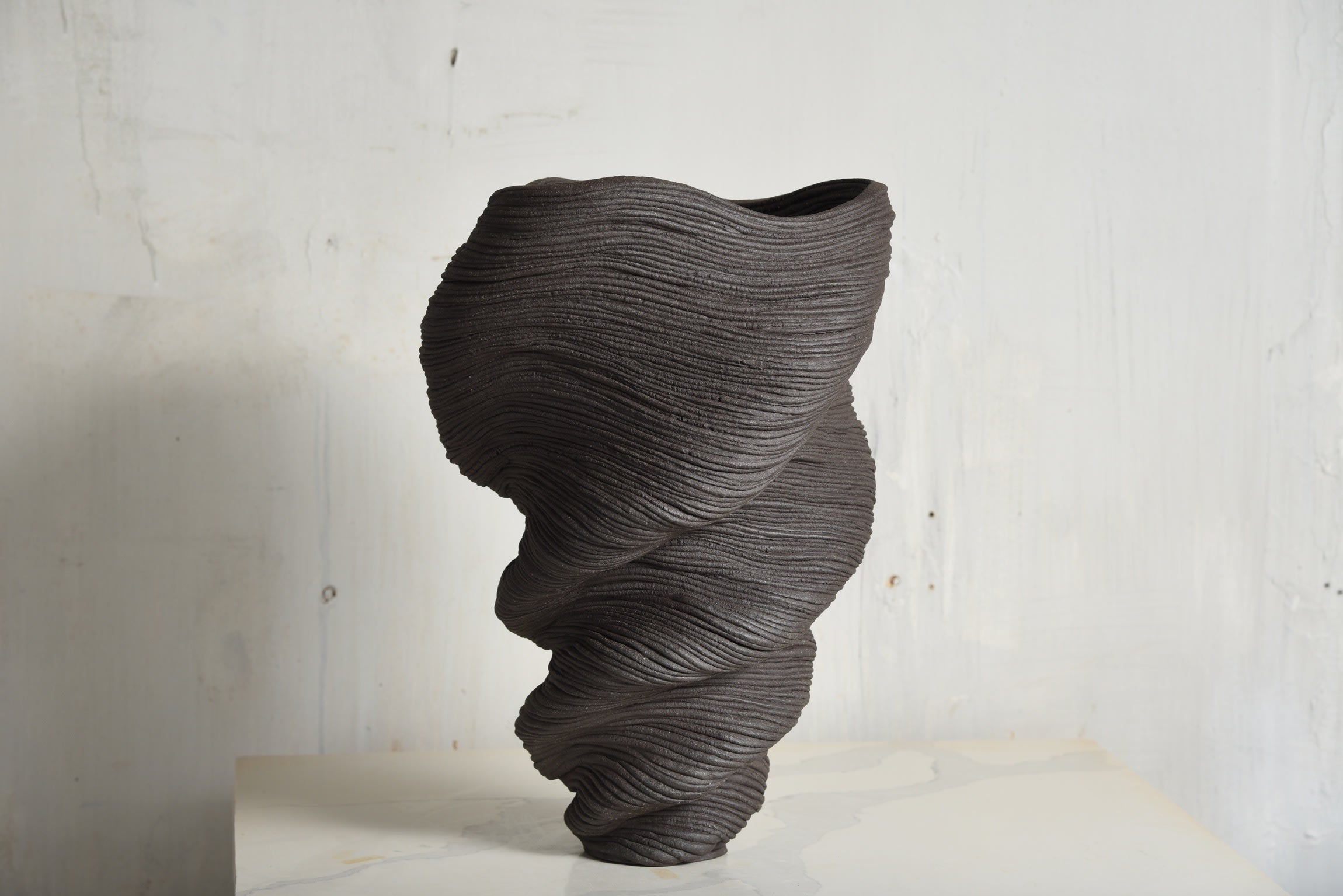 Black Stoneware Vase — in context