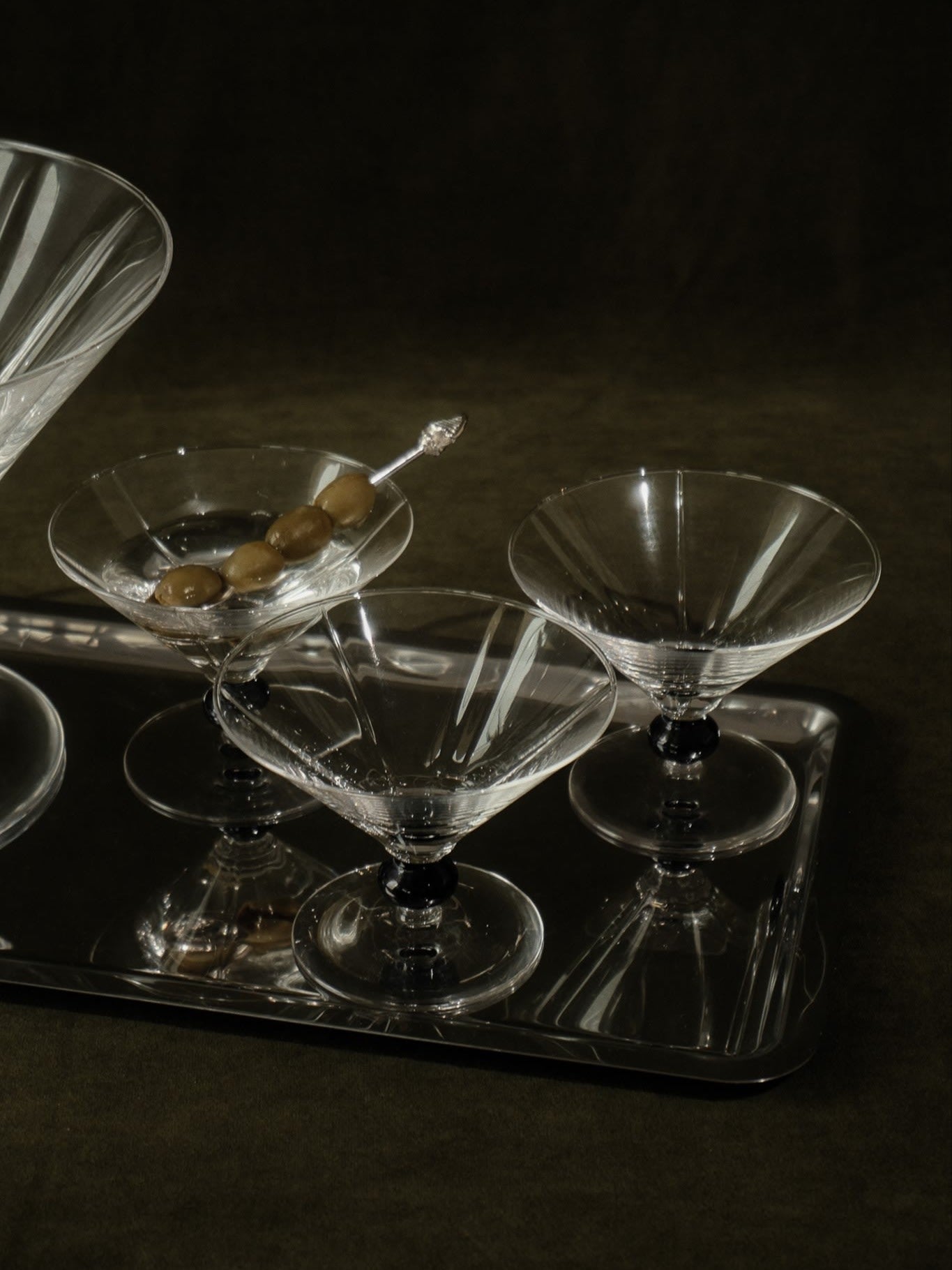 Crystal Serving Bowl and Coupe Set (4 pieces) — side angle