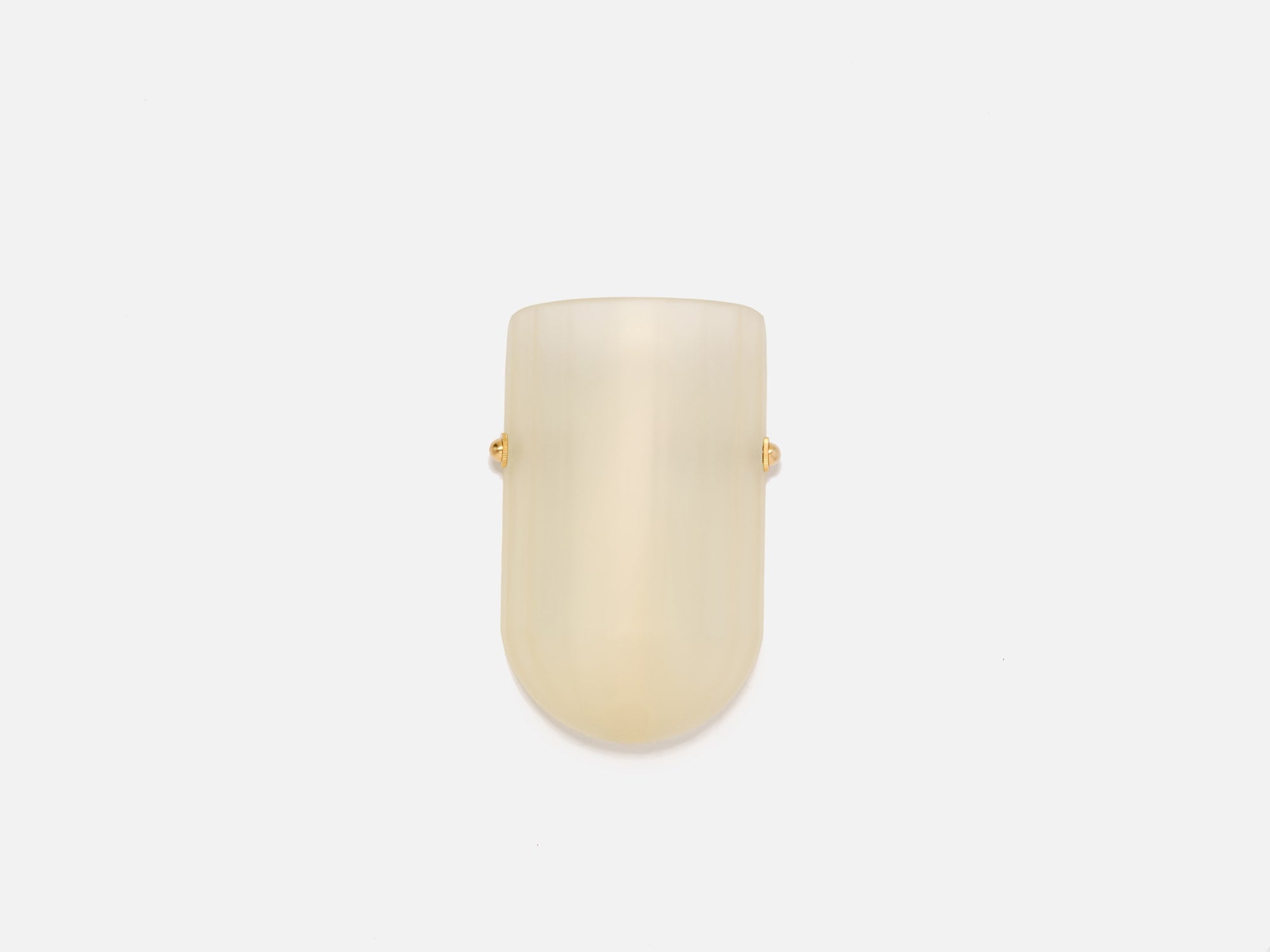 Selene Mezzo Blown Colored Glass Wall Sconce with Etched Finish and Brass Metal Hardware — side angle
