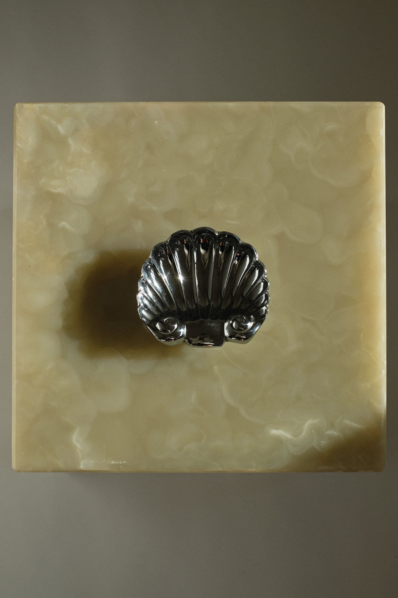 Set of 2 Shell Decorative Bowls — top view of textured shell detail