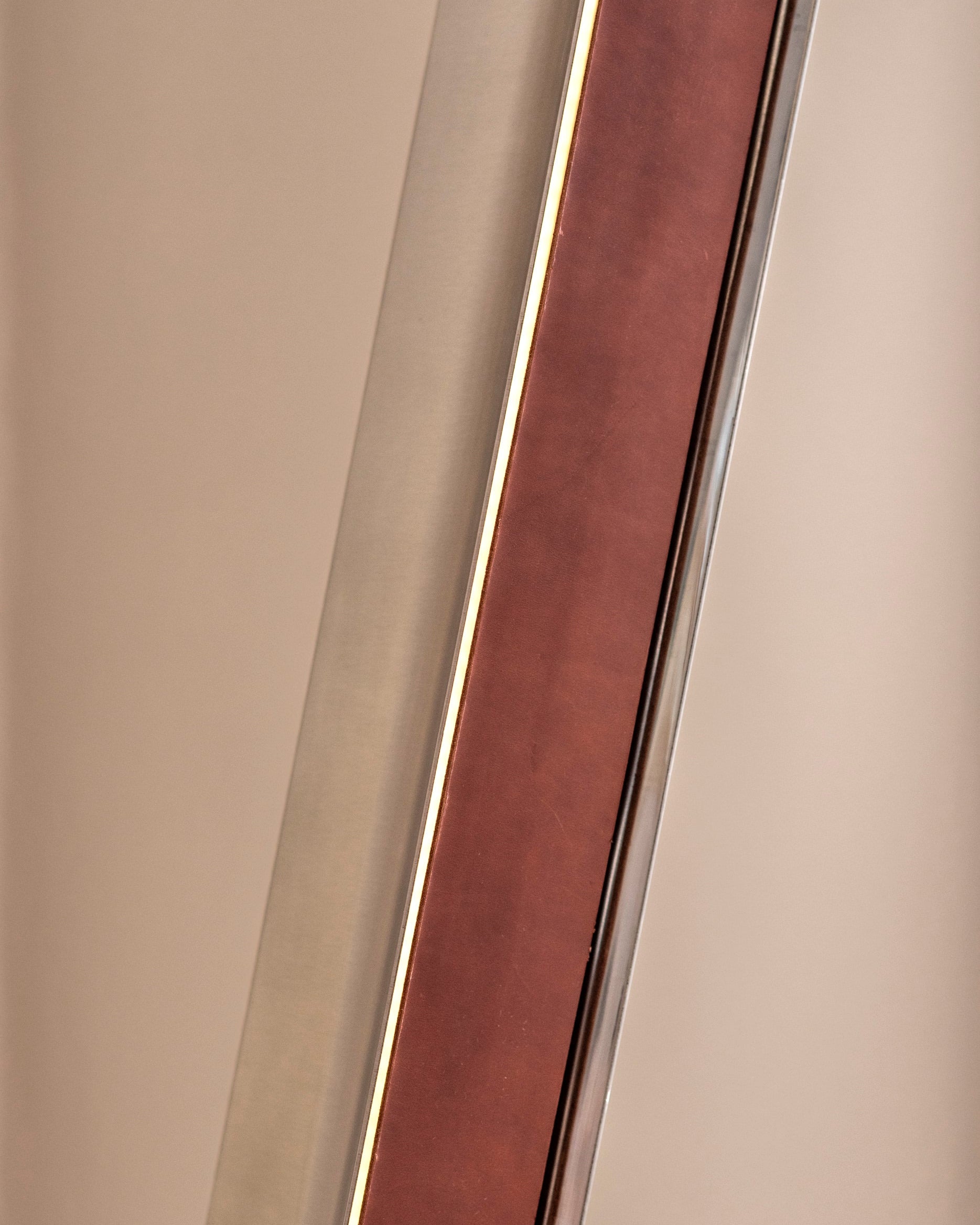 IMPERMANENCE Floor Lamp in Stainless Steel & Leather