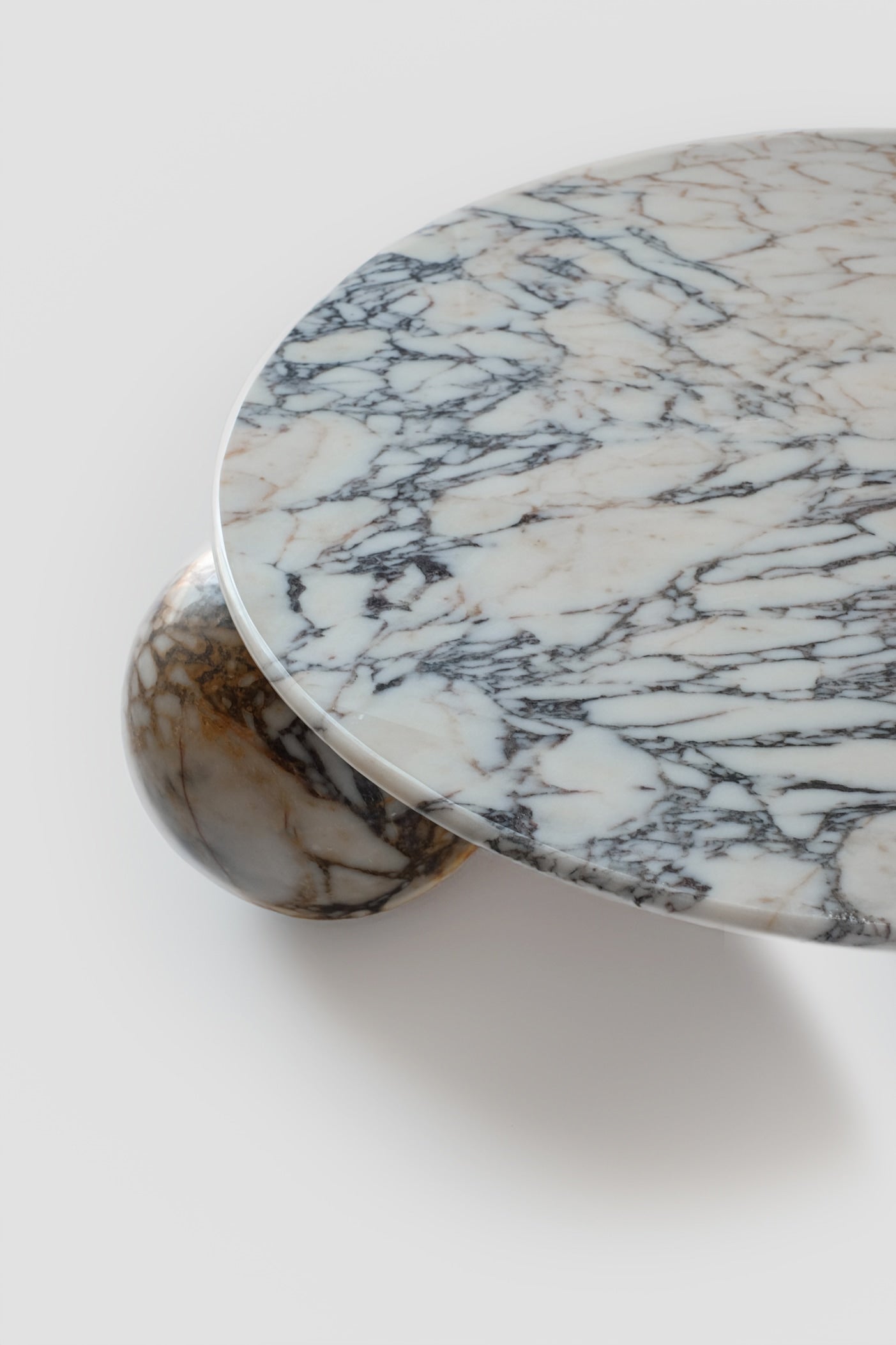 Sculptural Calacatta Viola Coffee Table — in context