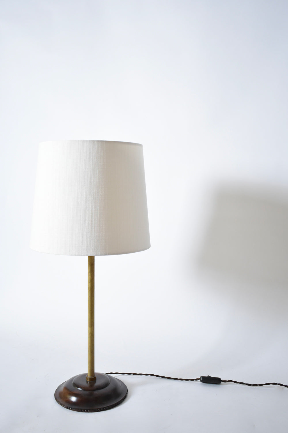 Brass and Wood Viennese Secession Lamp — side angle