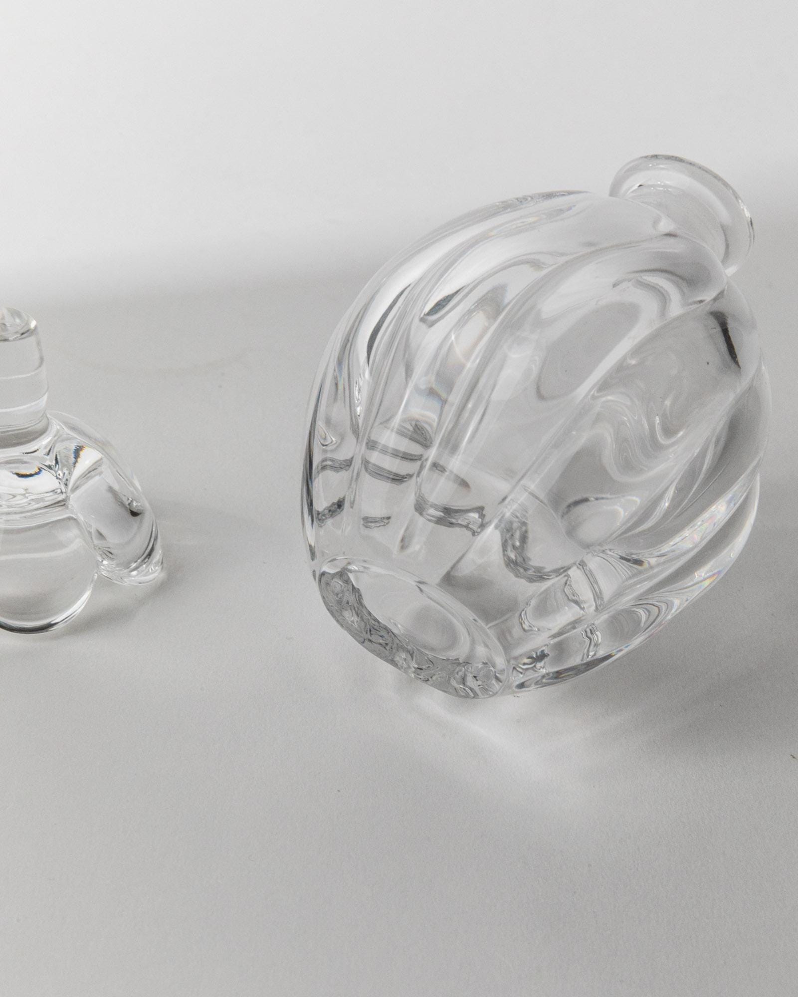 1950s Murano Glass Perfume Bottle — close-up of clear glass texture