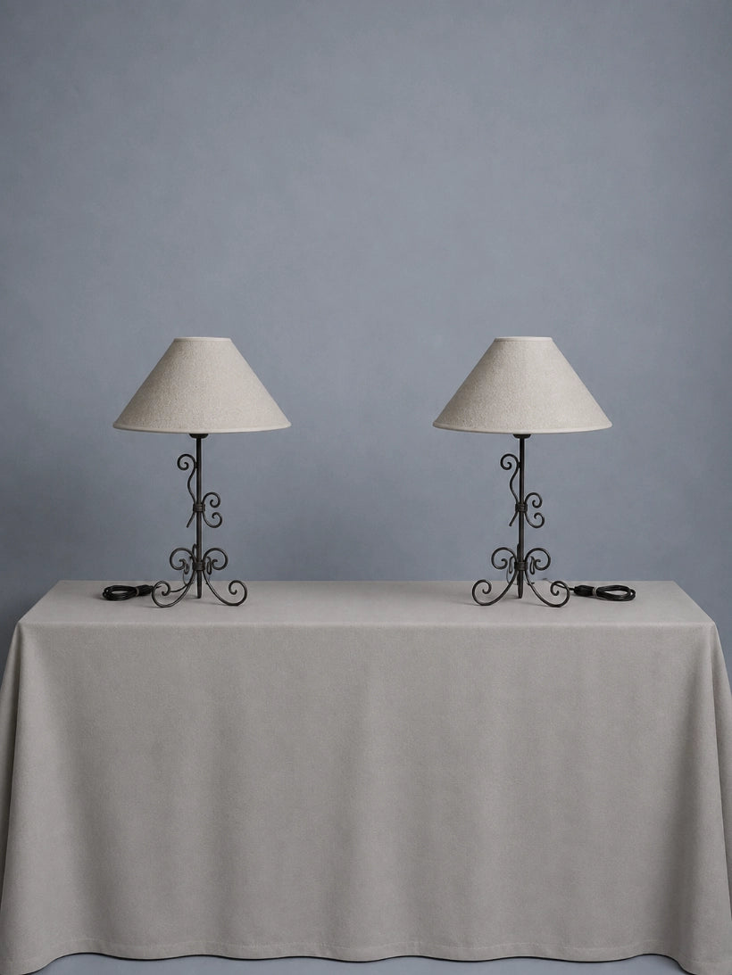 Vintage Table Lamp in Fabric - 1980s French Collection — lifestyle setting