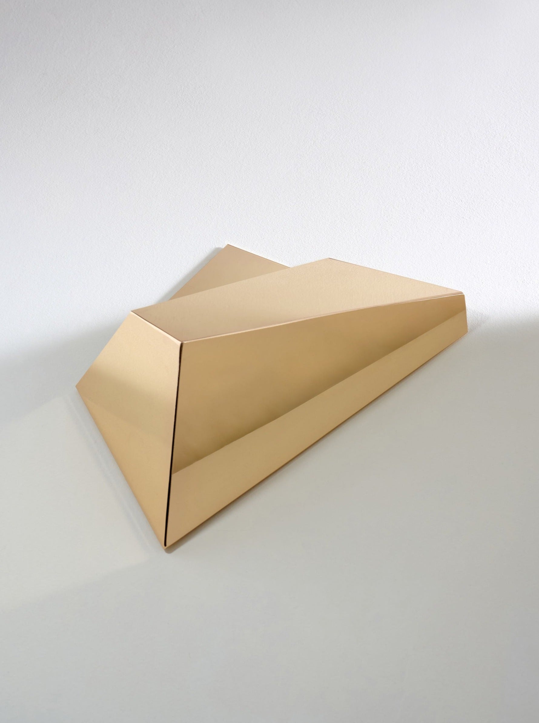 Katoptris Gold Wall Light — top view showing angular brass design