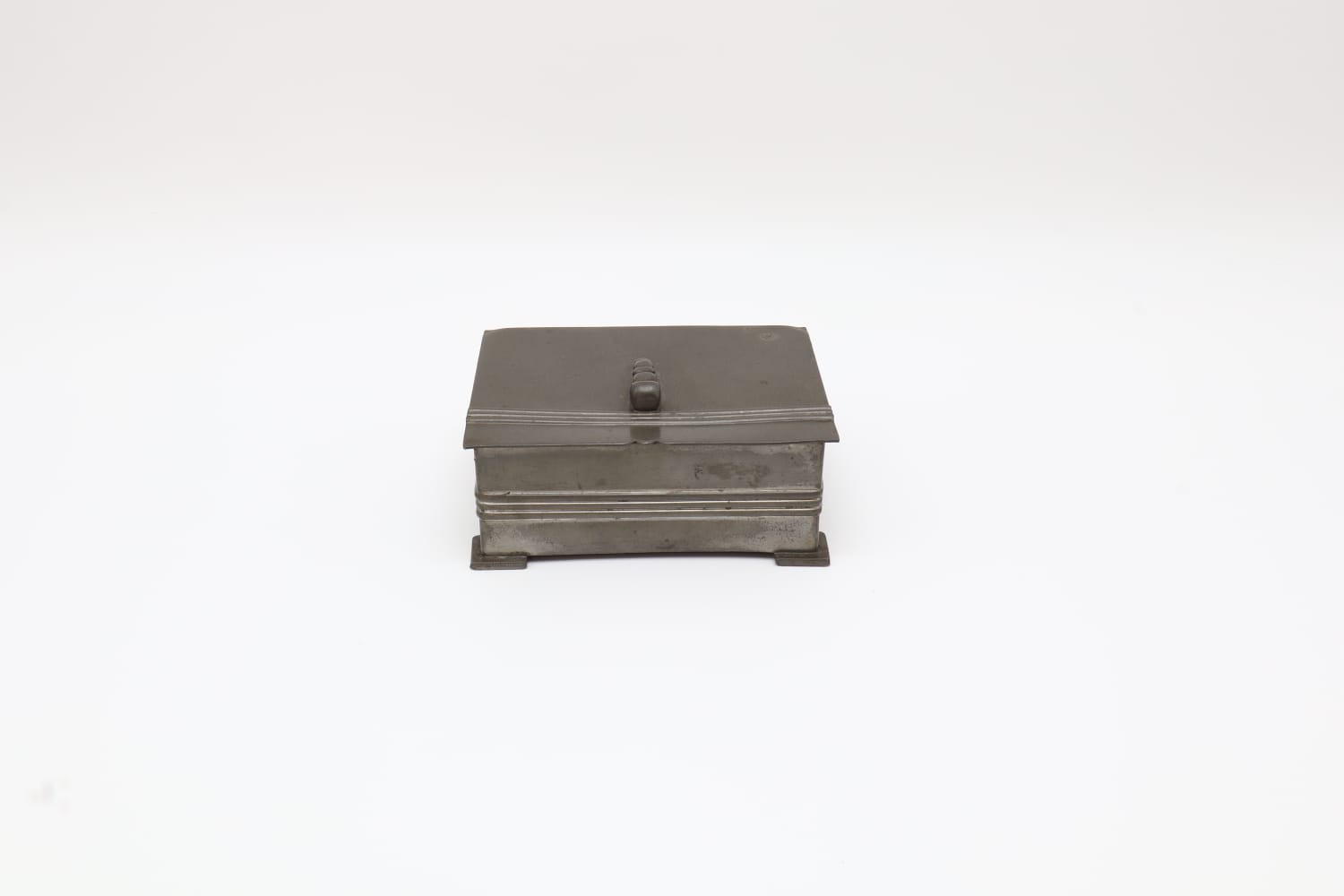 Art Deco Stepped Pewter Box – Germany, c. 1930 — side angle