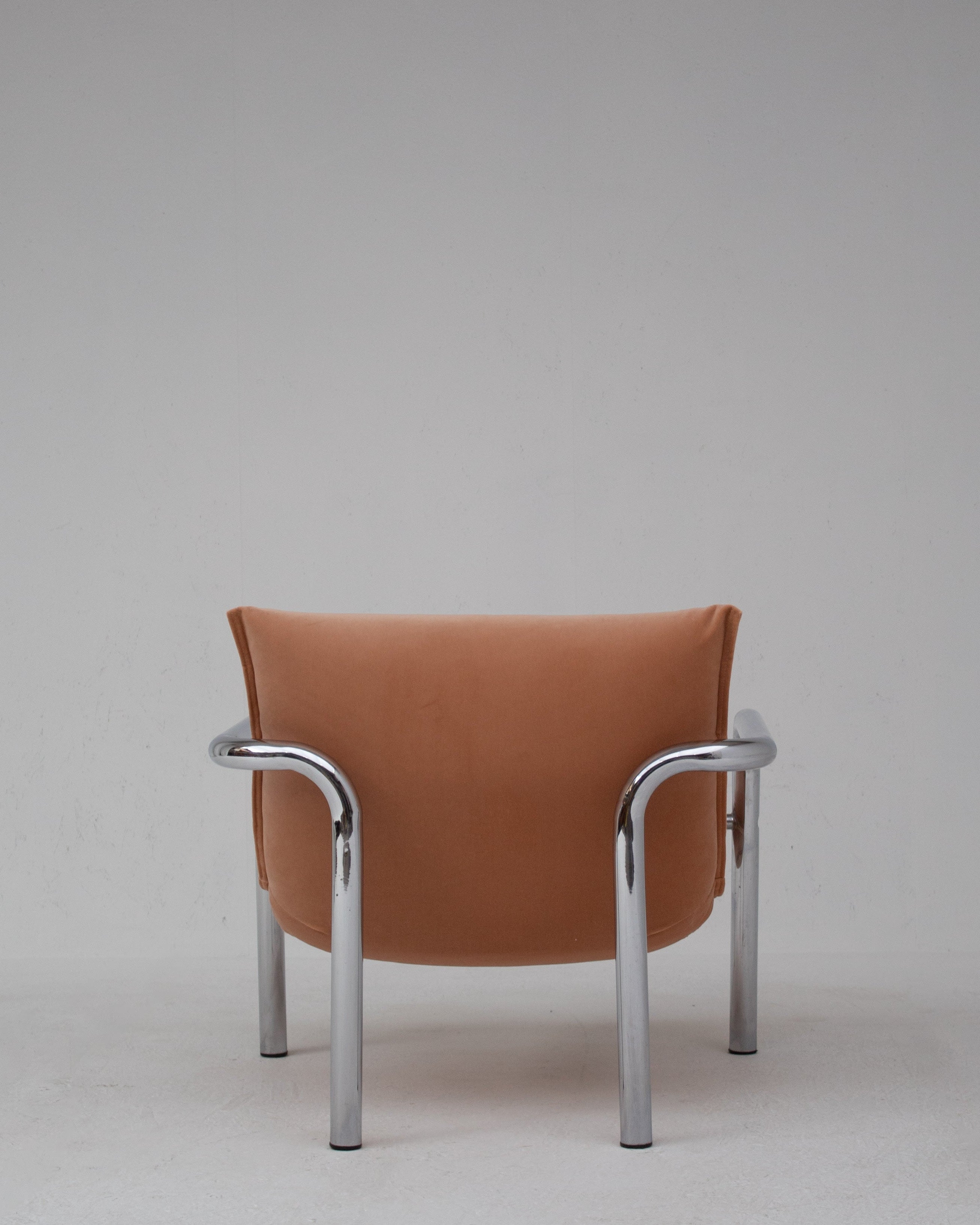 Vintage Lounge Chair in Metal and Velvet