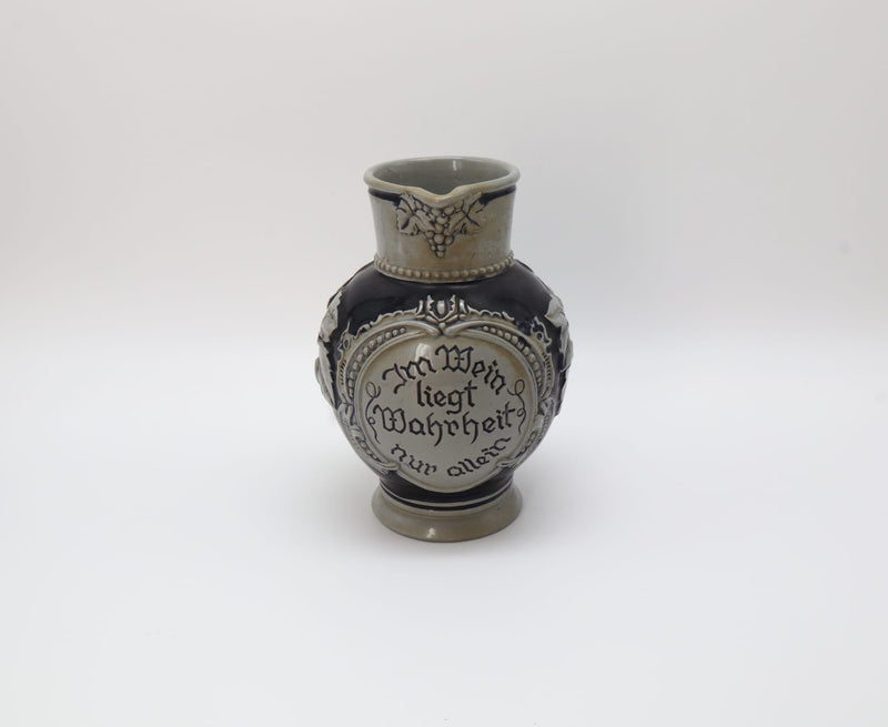 Mid-Century Westerwald Salt-Glazed Wine Jug – Germany (1950s-1970s) by Forma Finds | The Oblist