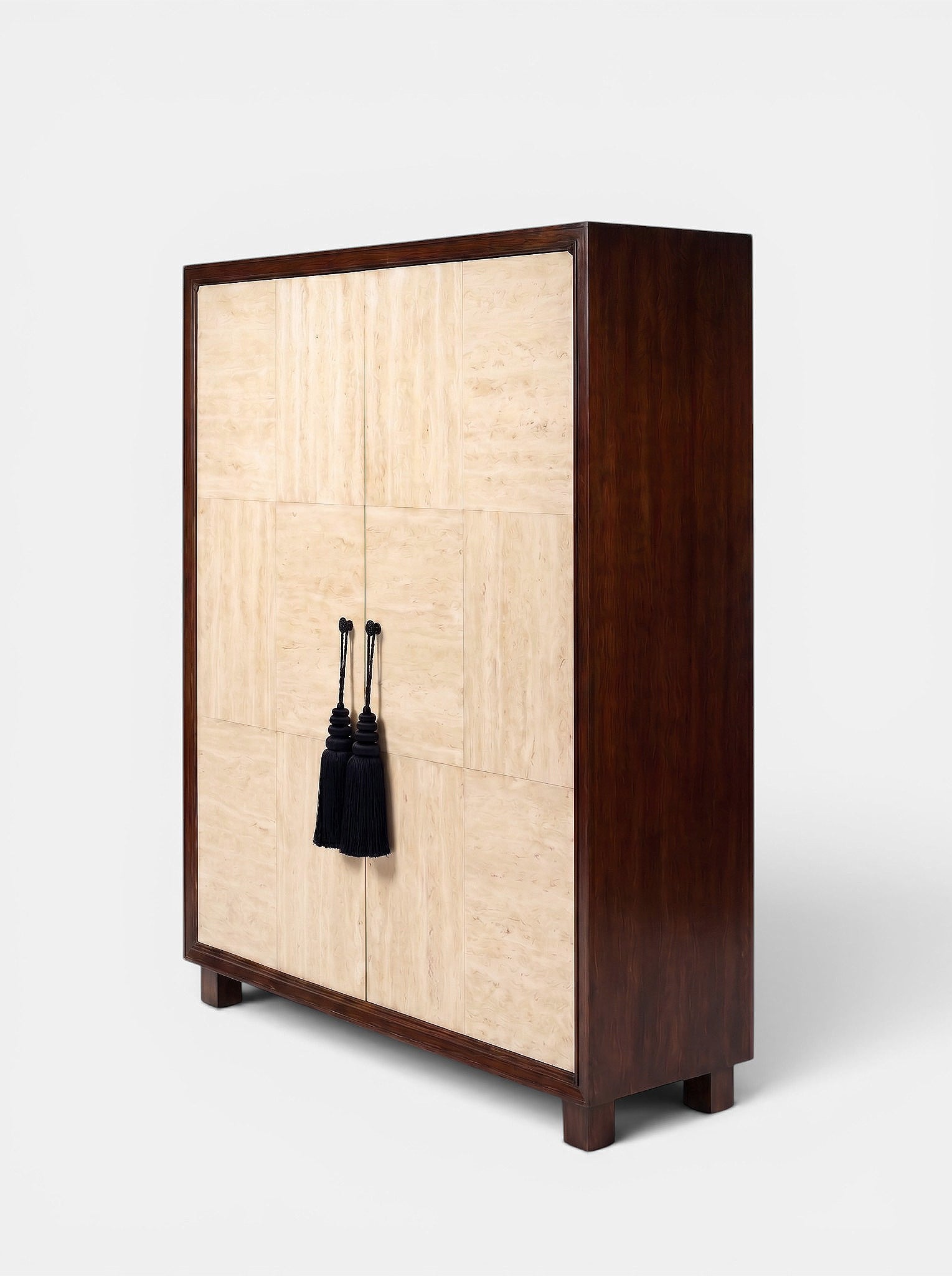 Emilie Travertine And Wood Storage — detail view