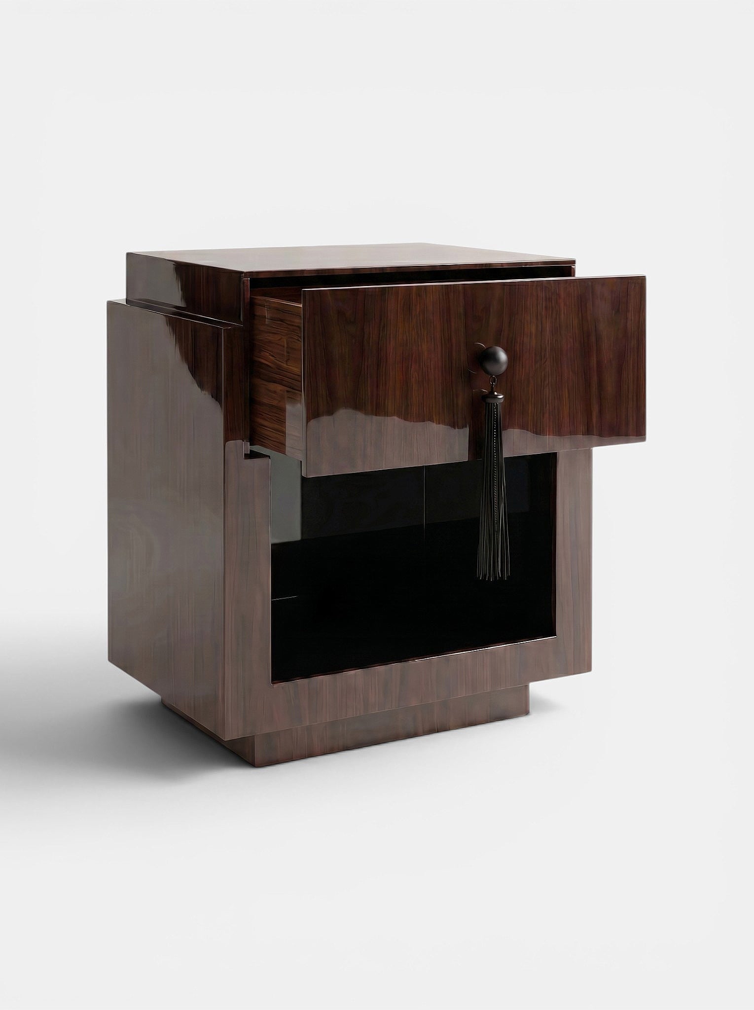 Leo Glossy Wood And Black — detail view