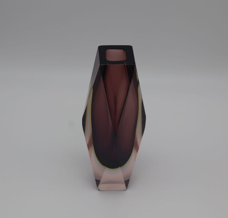 Murano Sommerso Vase by Flavio Poli for seguso, 1960s | The Oblist — handcrafted glass, amber and purple