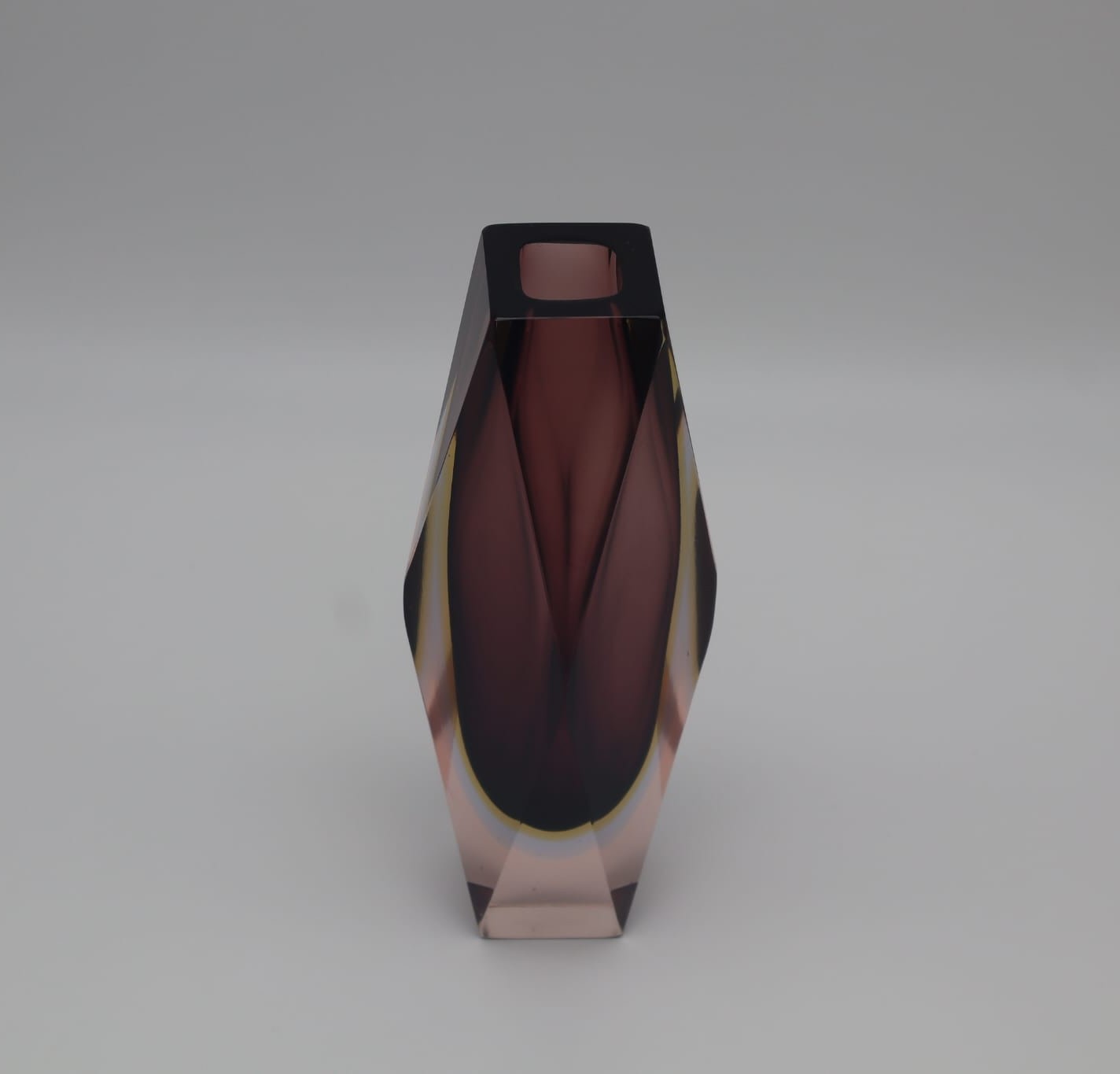 Murano Sommerso Vase by Flavio Poli for seguso, 1960s | The Oblist — handcrafted glass, amber and purple