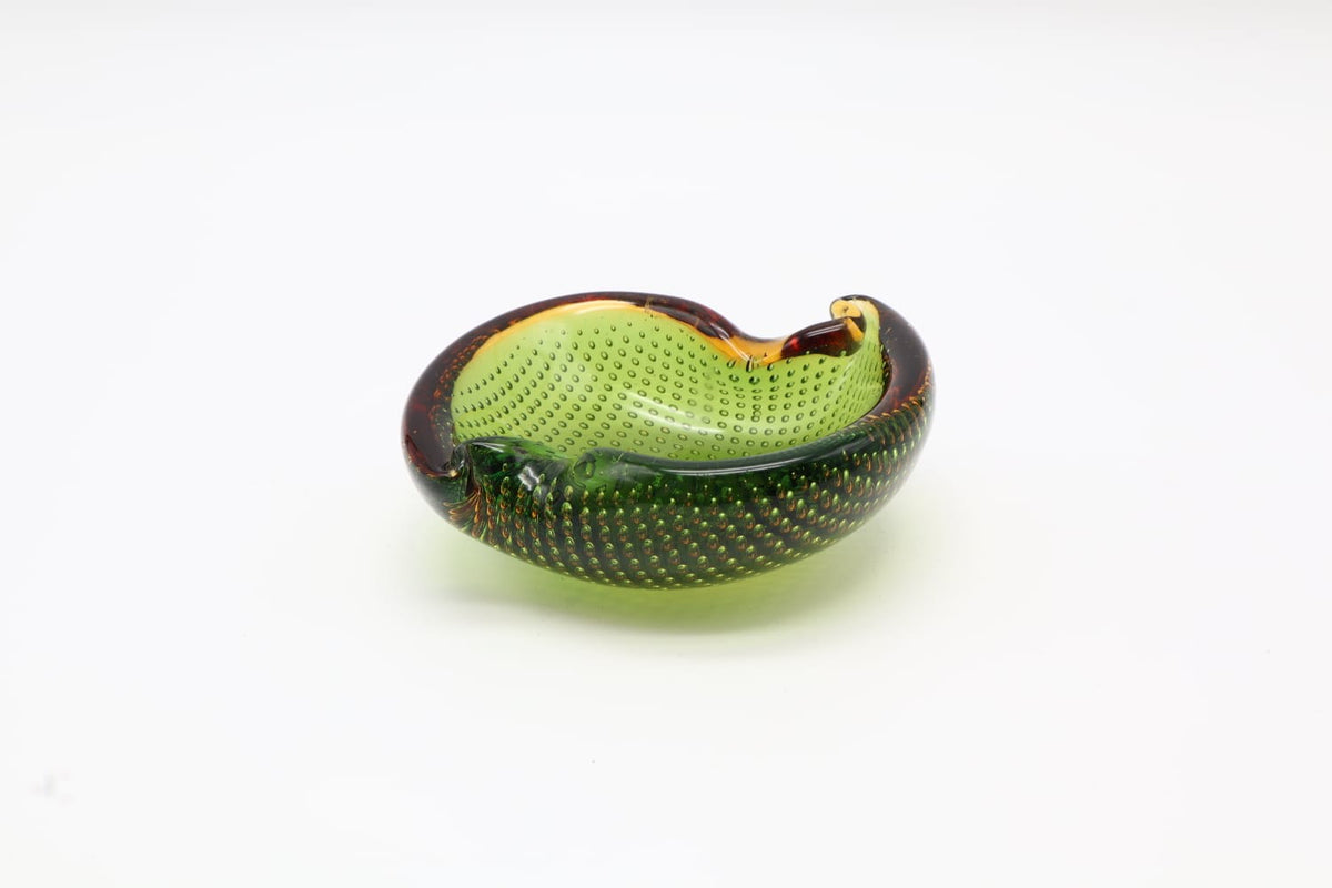 Mid-Century Murano 'Bullicante' Glass Vide-Poche – Italy, 1950s — detail view