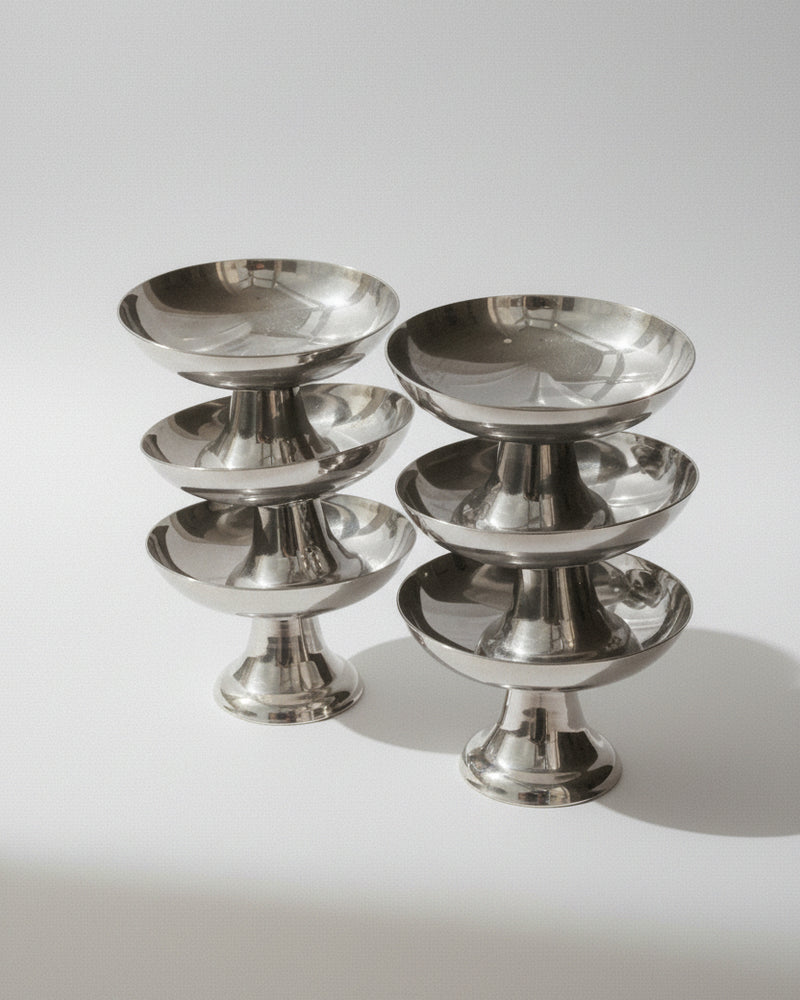Stainless Steel Pedestal Coupes - Wide Bowl by Arcā Collections | The Oblist