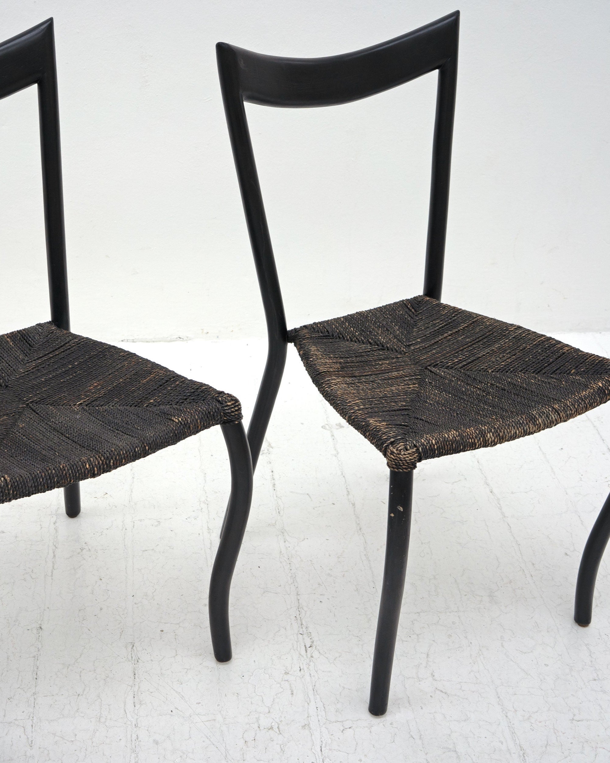 Black Manila Dining Chairs by Val Padilla for Conran 1980s