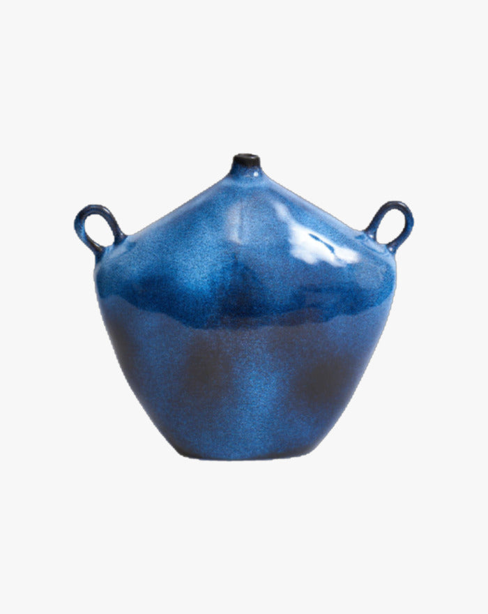 Maria Vessel - Midnight Blue — front view highlighting glossy ceramic finish
