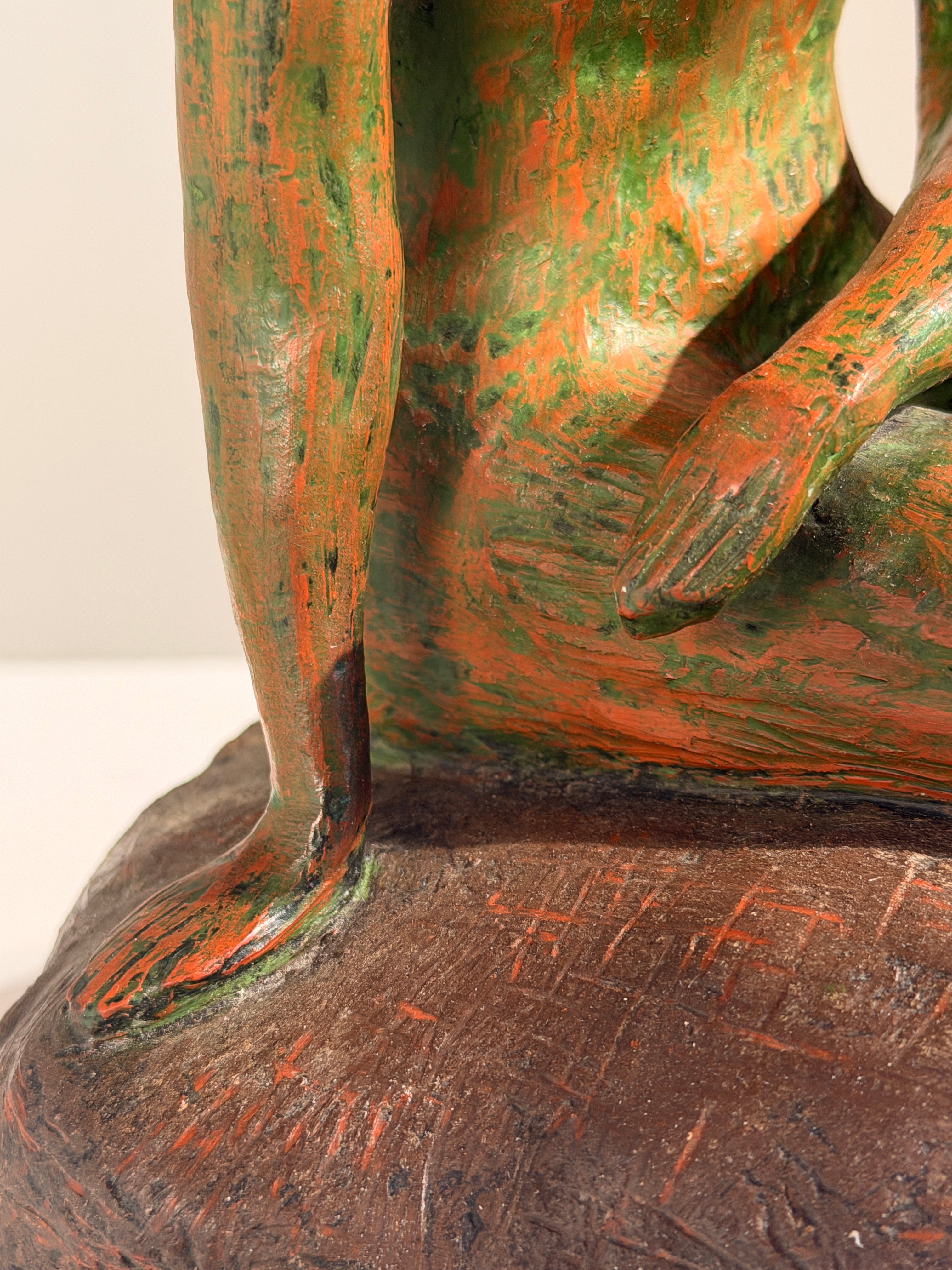 Seated female nude on a rock, terracotta, G. Lenaerts, circa 1930 — in context